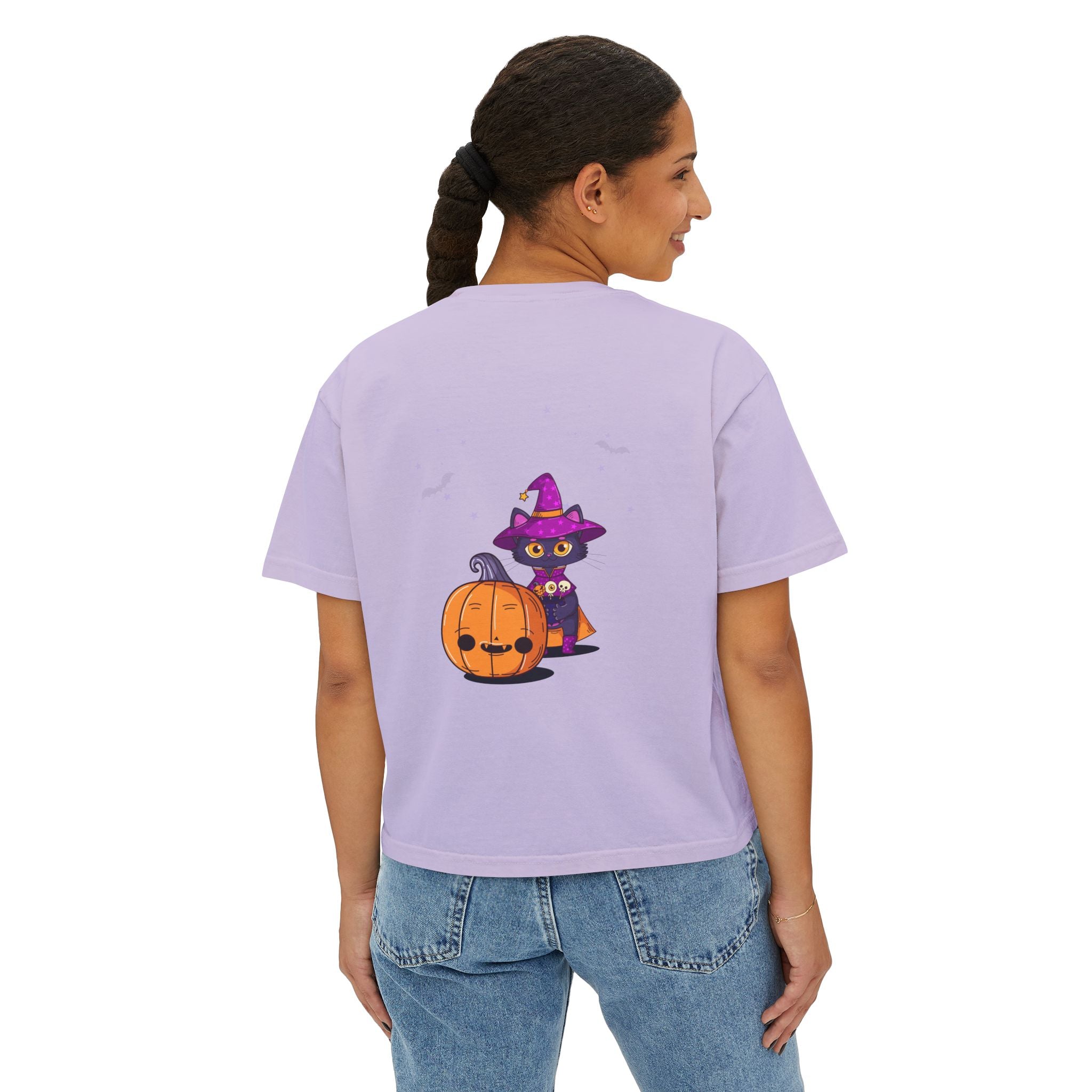 Halloween with Witch's Cats | Women's Boxy Tee