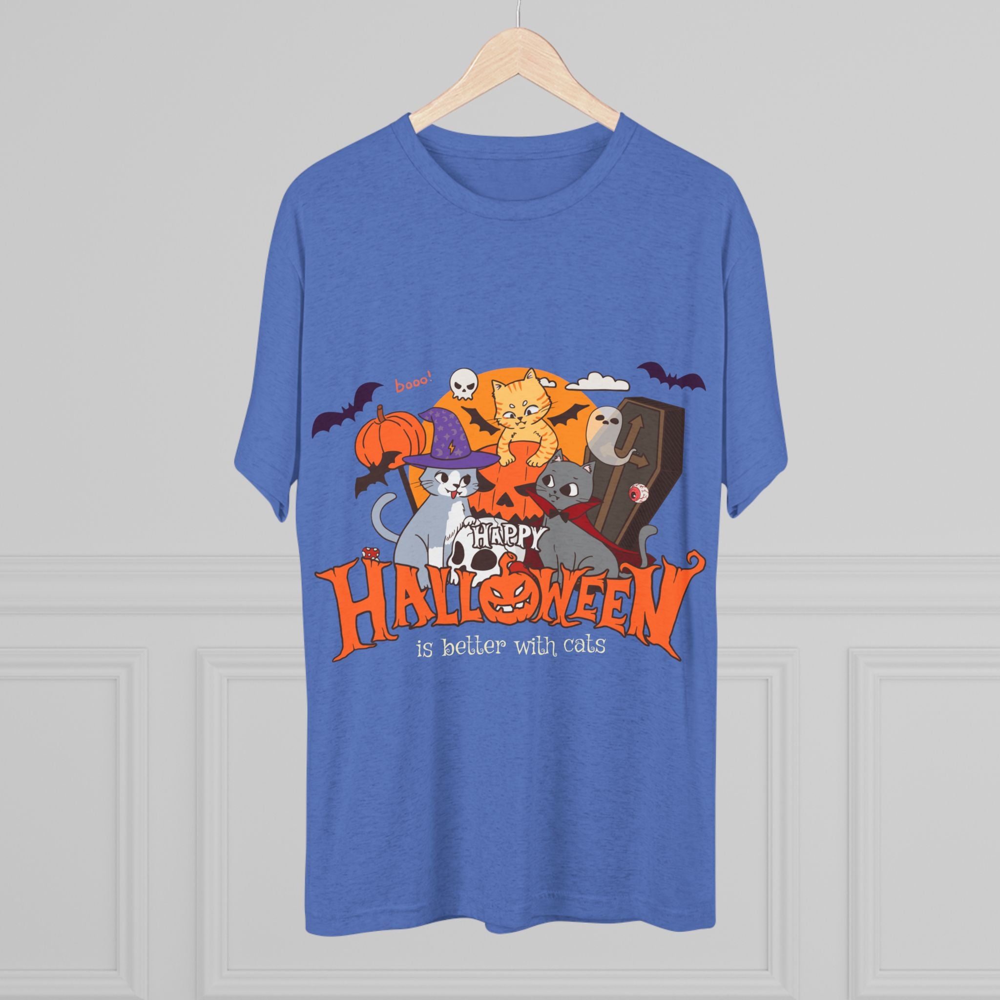 Halloween is Better with Cats | Unisex Tri-Blend Crew Tee