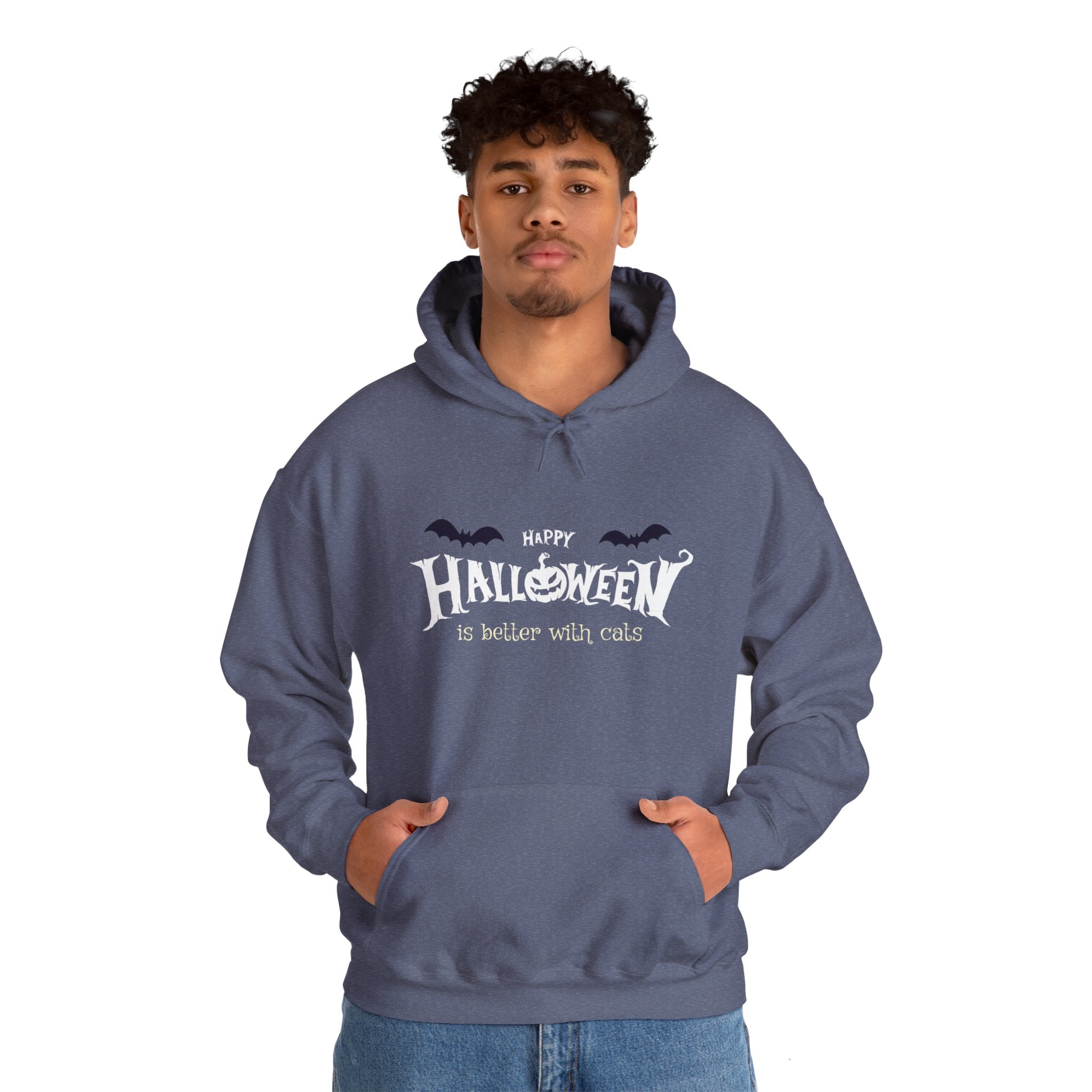 Halloween with Witch's Cats | Unisex Heavy Blend Hooded Sweatshirt