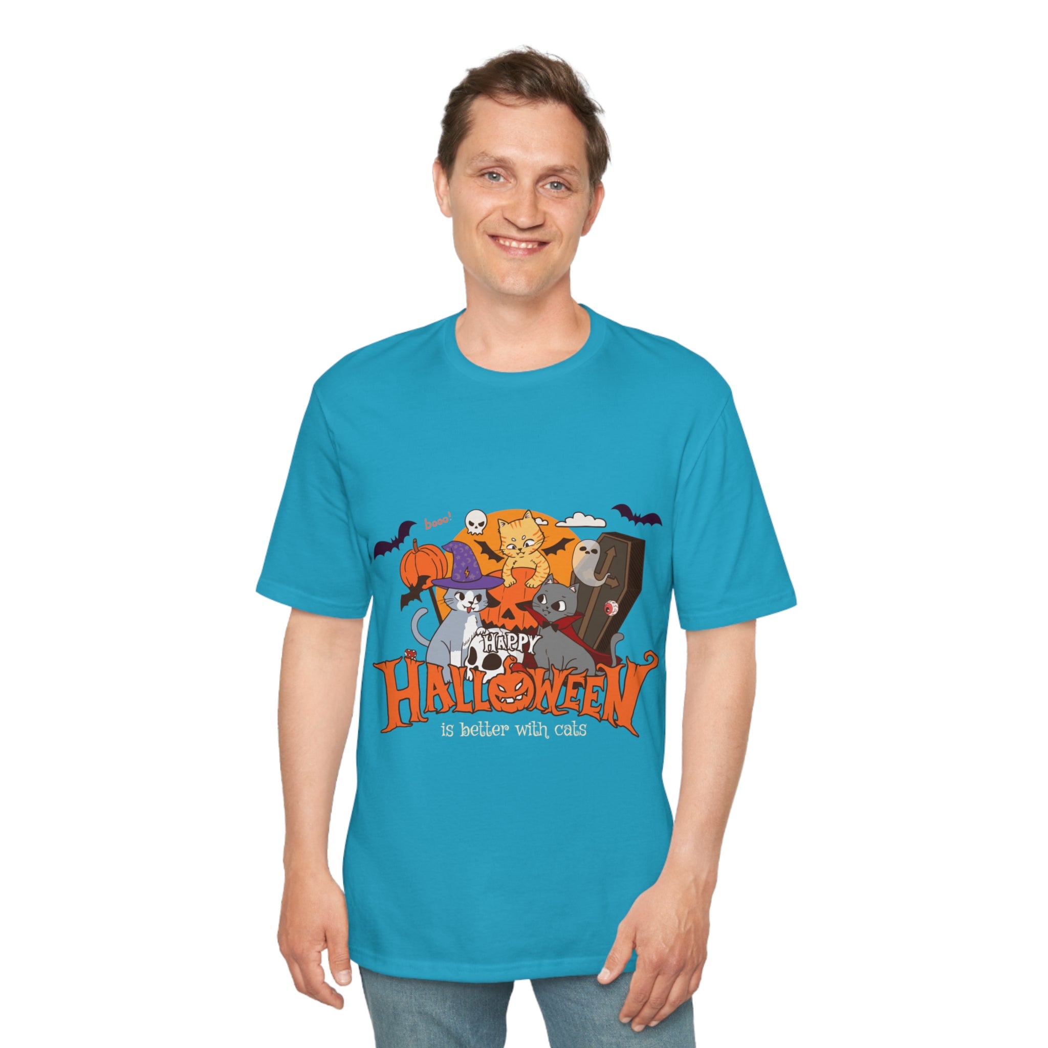 Halloween with Witch's Cats | Perfect Weight® Tee