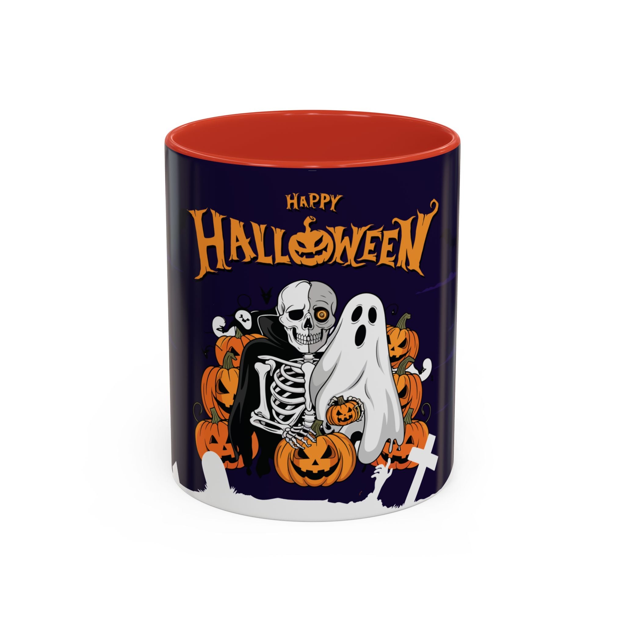 Happy Halloween with Skeleton | Accent Coffee Mug