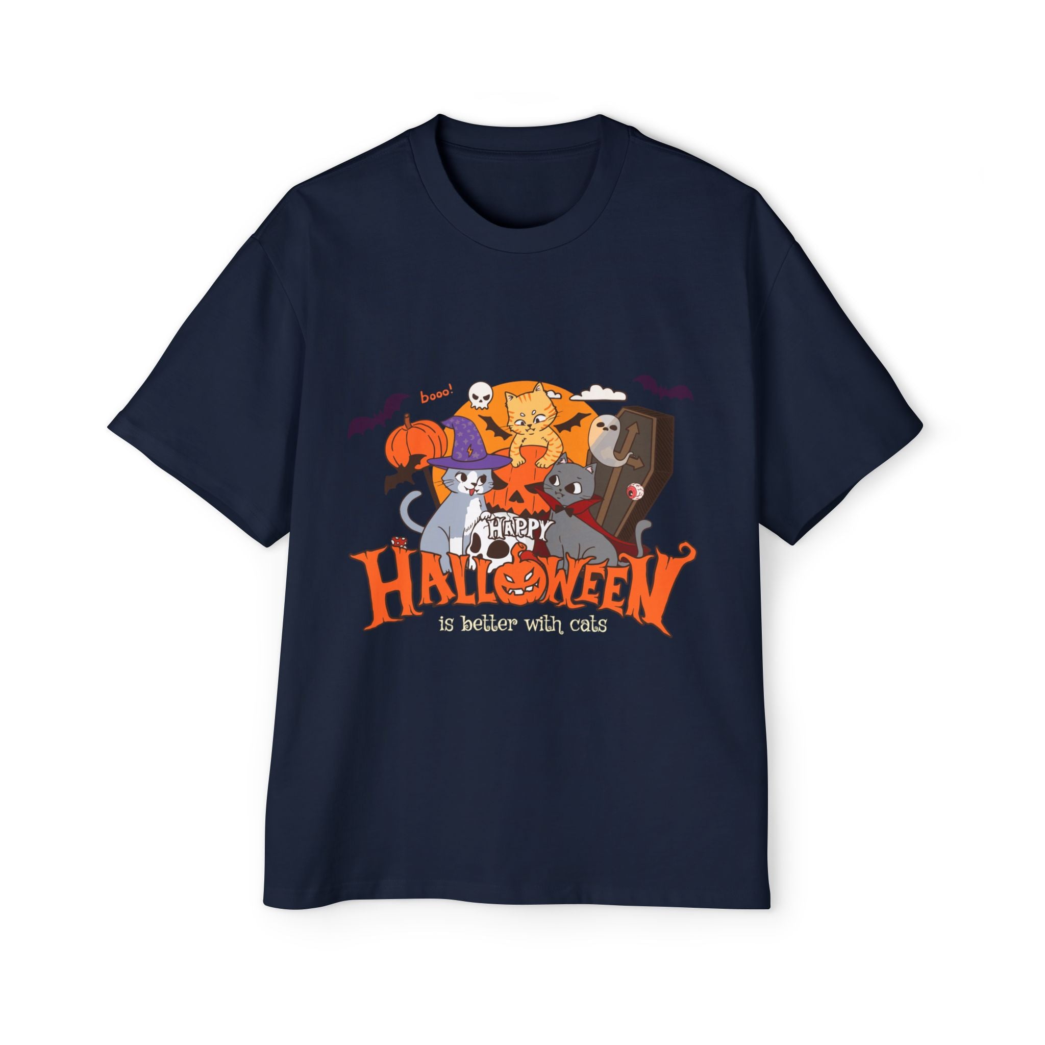 Halloween is Better with Cats | Men's Heavy Oversized Tee