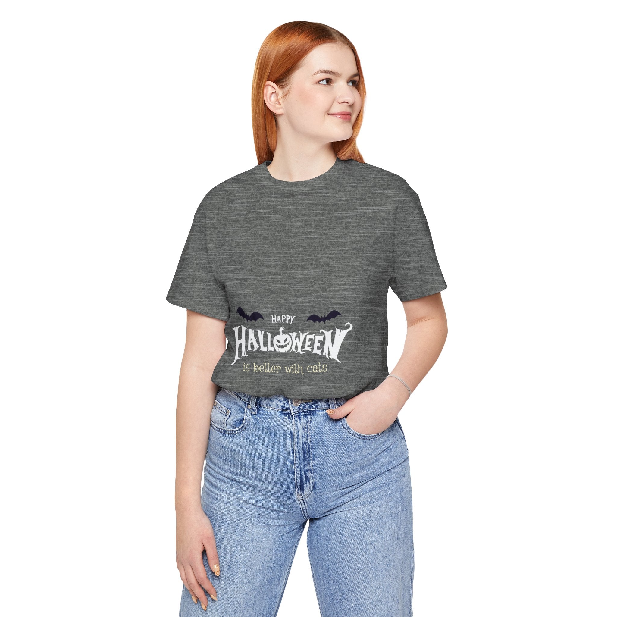 Halloween with Witch's Cats | Unisex Jersey Short Sleeve Tee