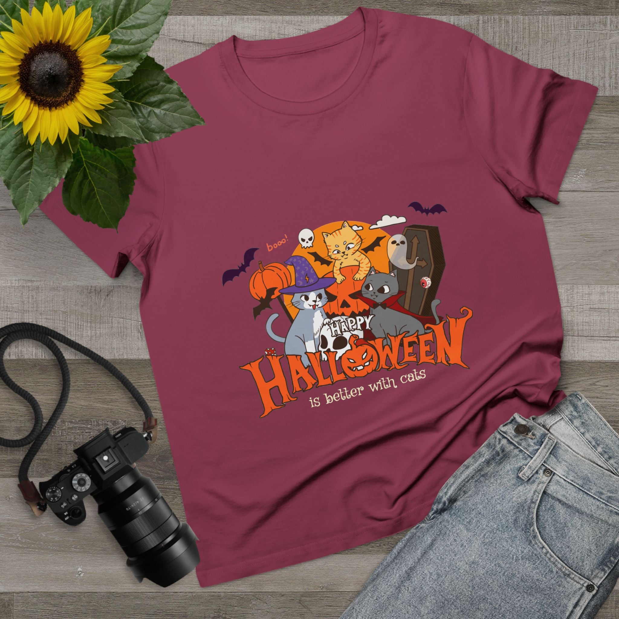 Halloween is Better with Cats | Women’s Maple Tee