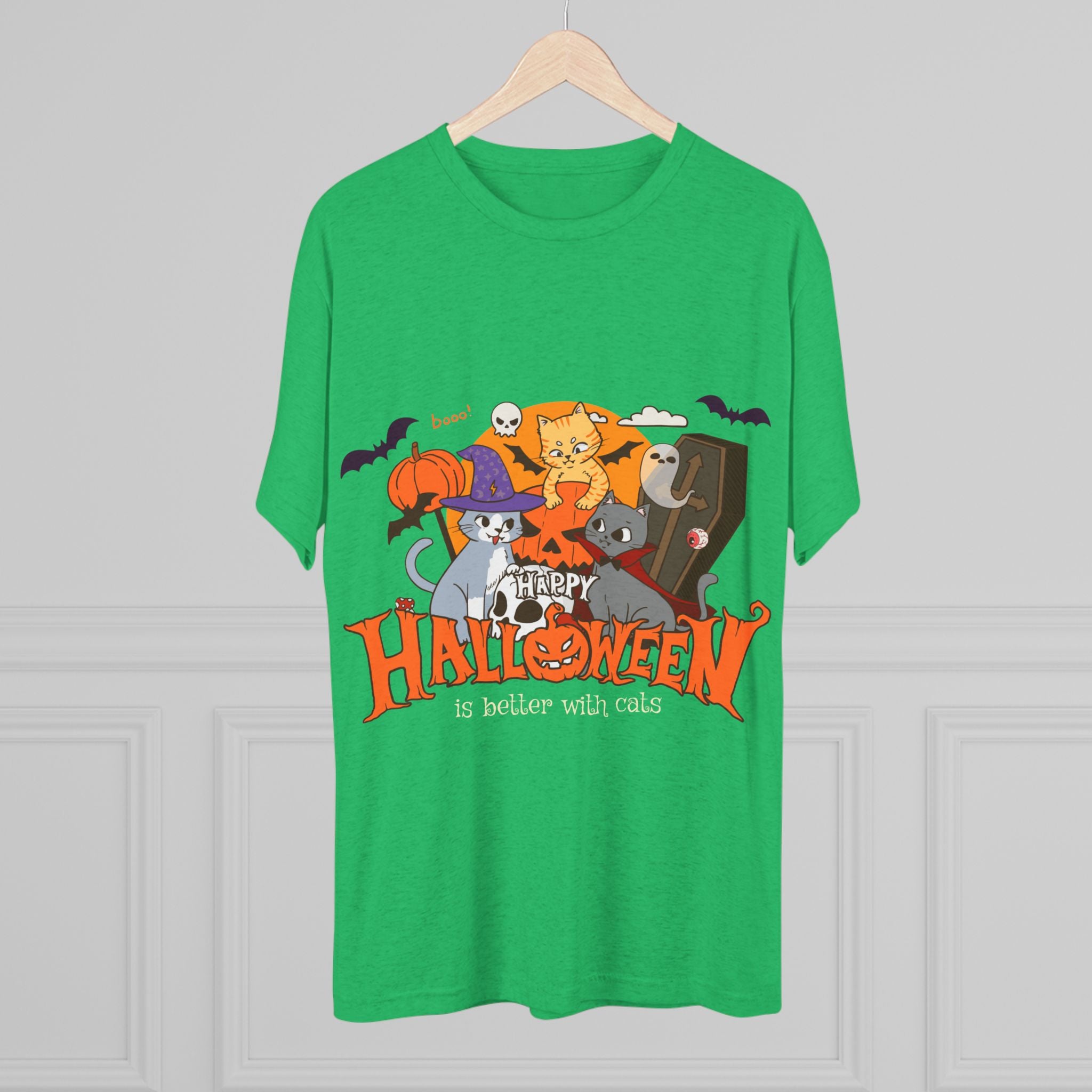 Halloween is Better with Cats | Unisex Tri-Blend Crew Tee