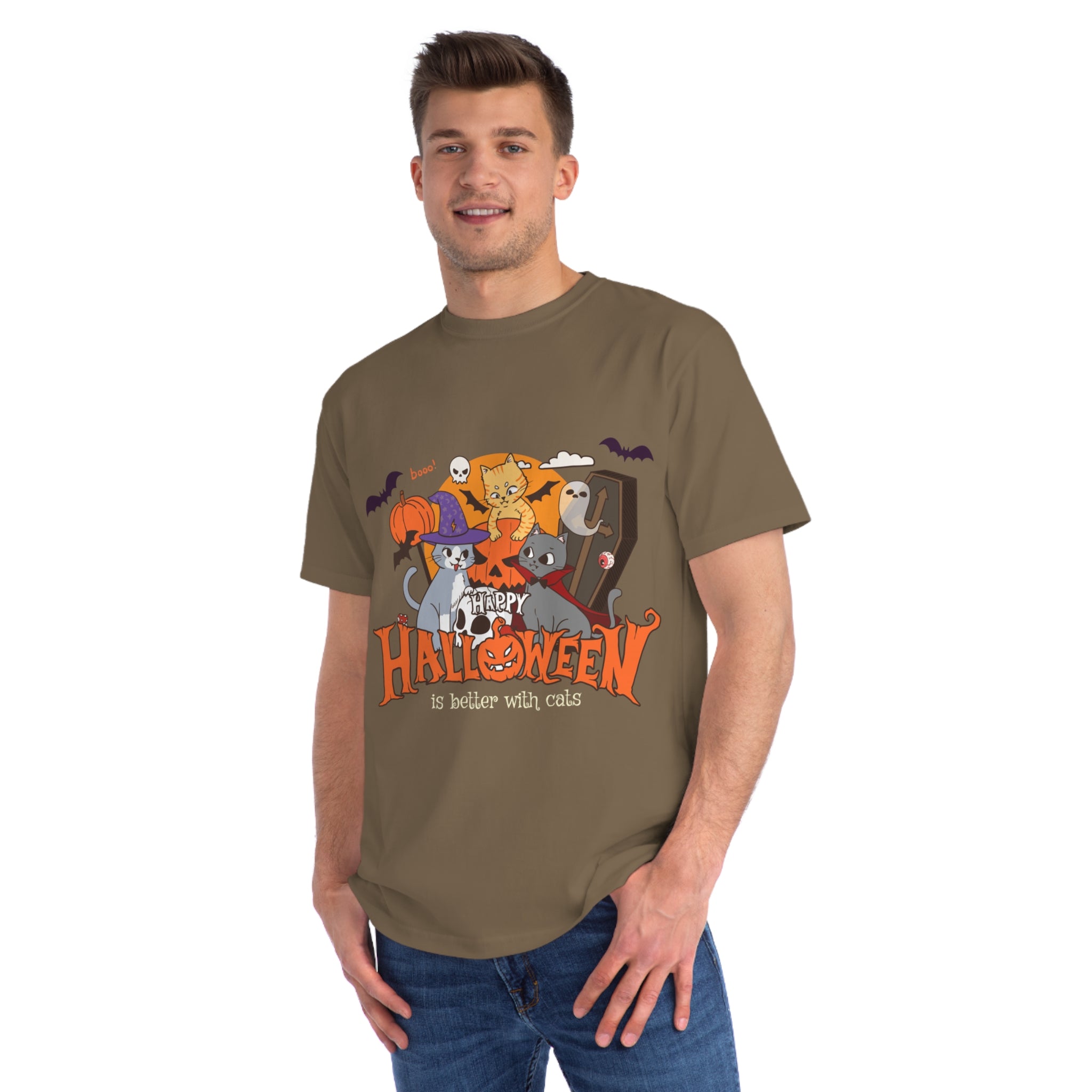 Halloween is Better with Cats | Organic Unisex Classic T-Shirt