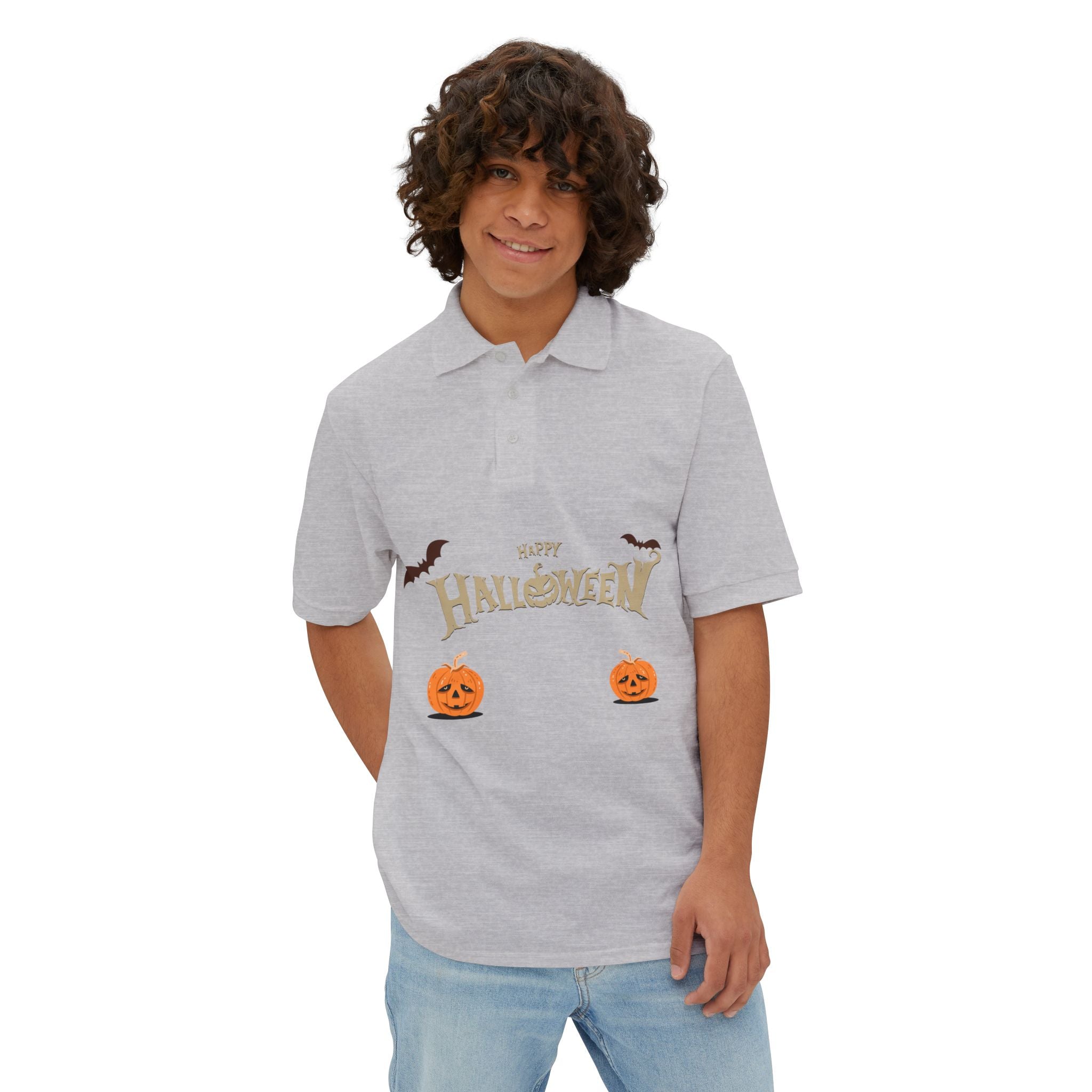 Halloween with Pumpkins | Men's Piqué Polo