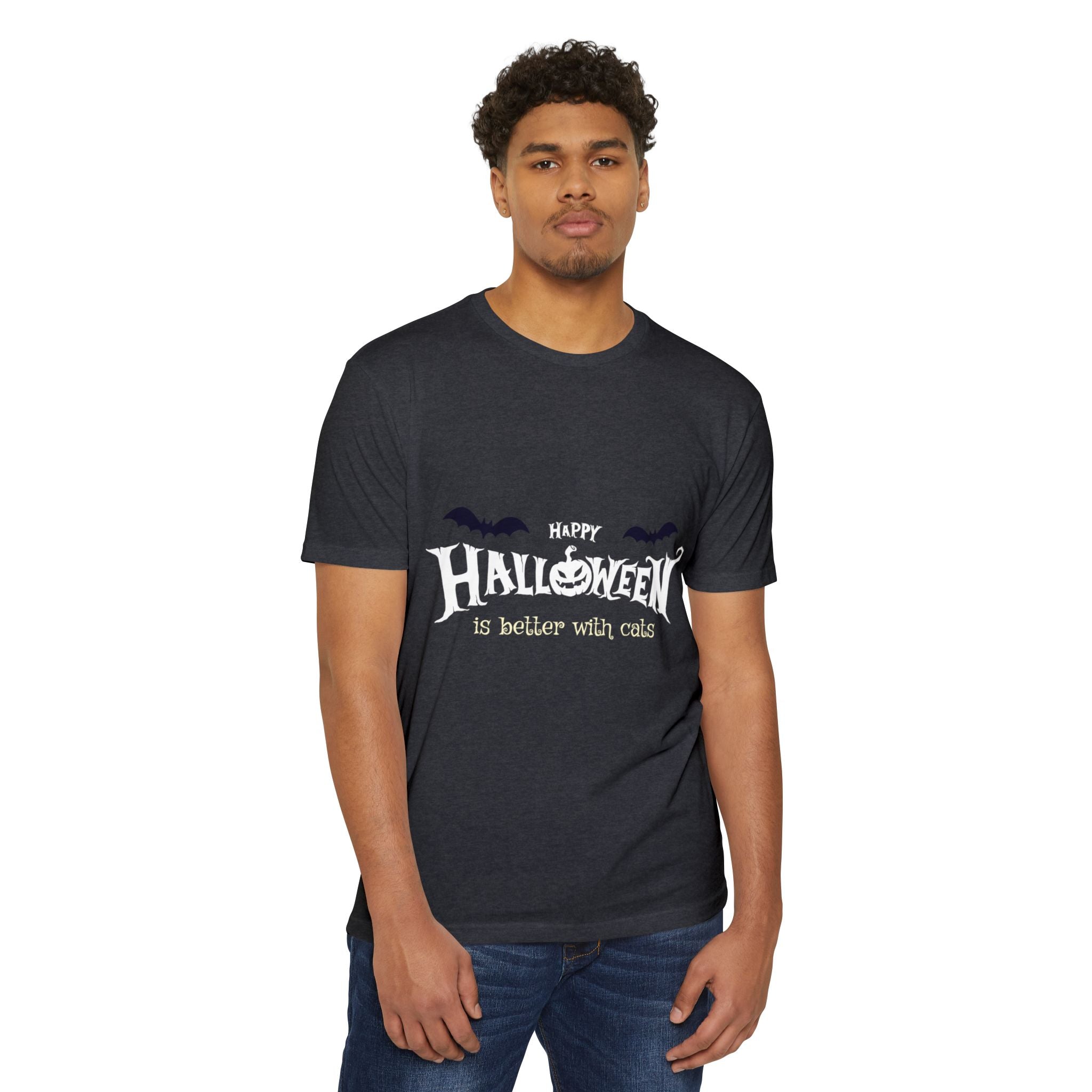 Halloween with Witch's Cats | Unisex CVC Jersey T-shirt