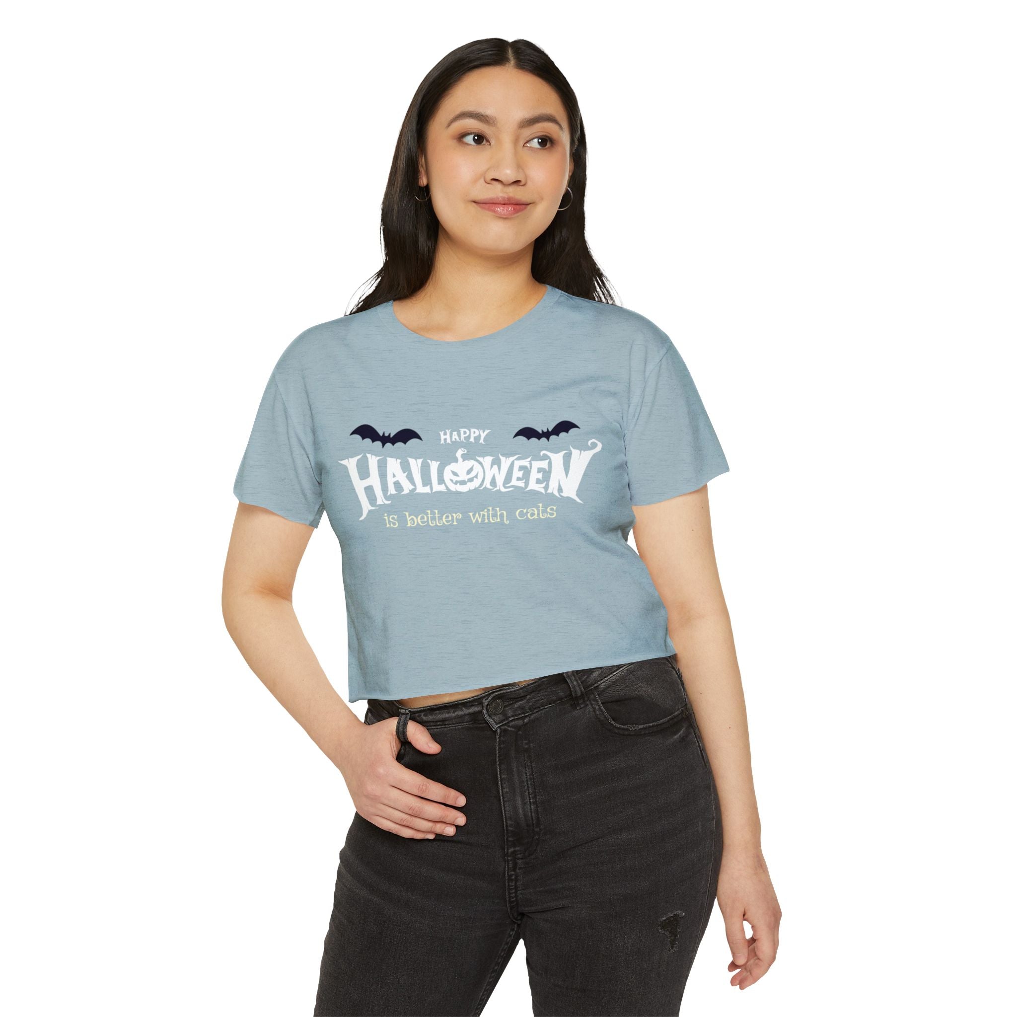 Halloween with Witch's Cats | Women's Festival Crop Top
