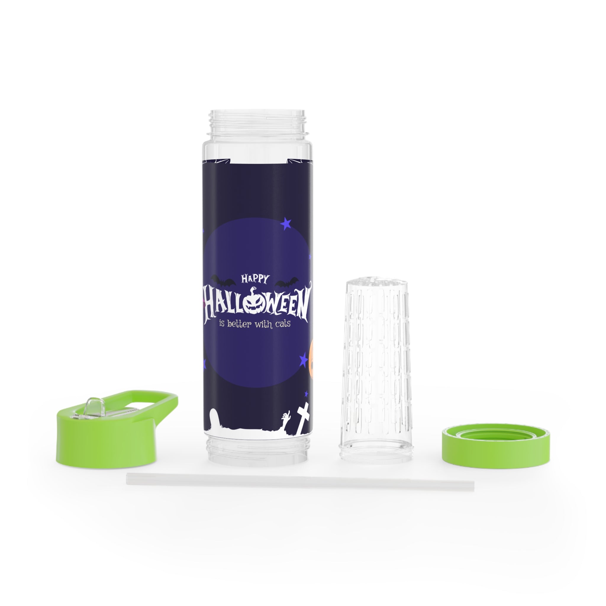 Happy Halloween with Witch's Cats | Infuser Water Bottle