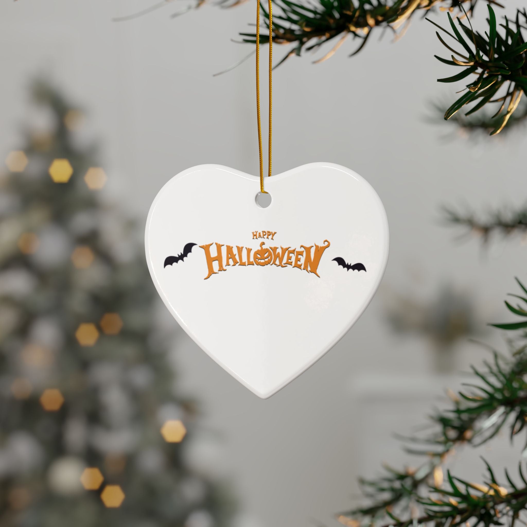 Halloween with Bats | Ceramic Ornaments
