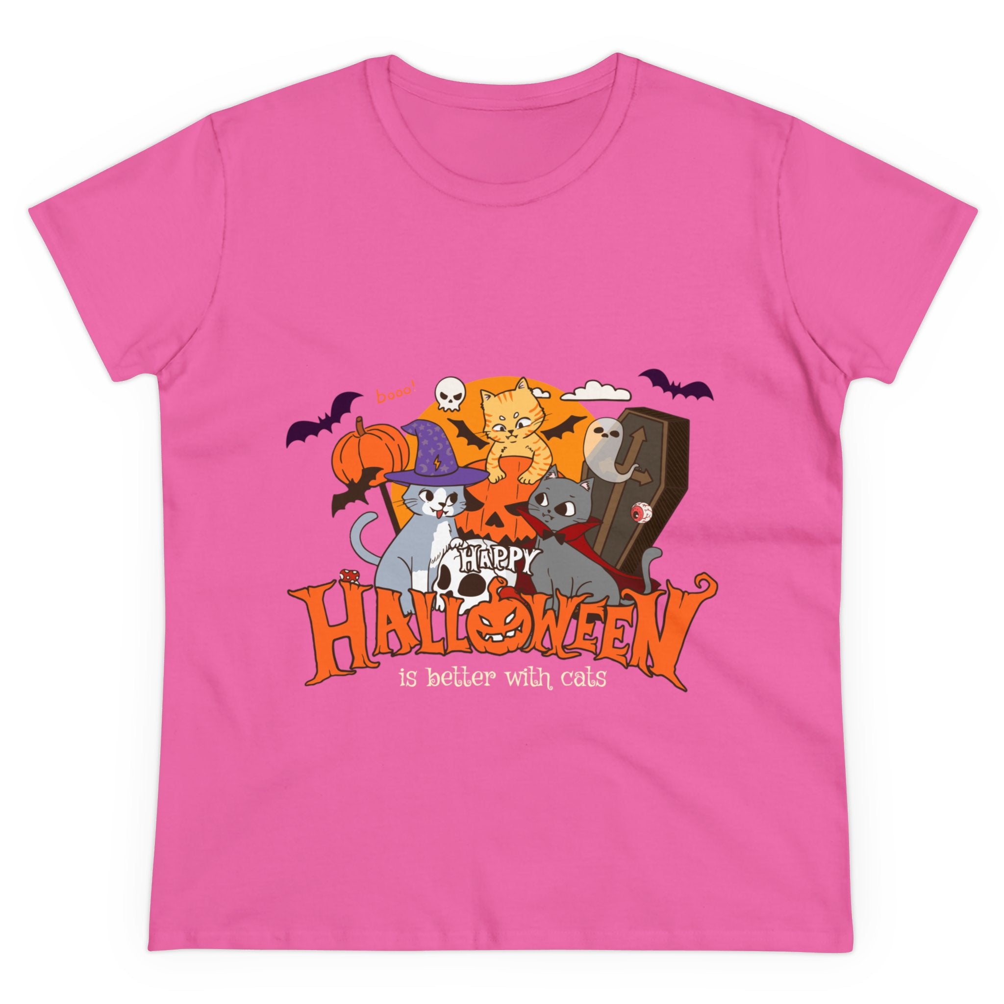 Halloween is Better with Cats | Women's Midweight Cotton Tee
