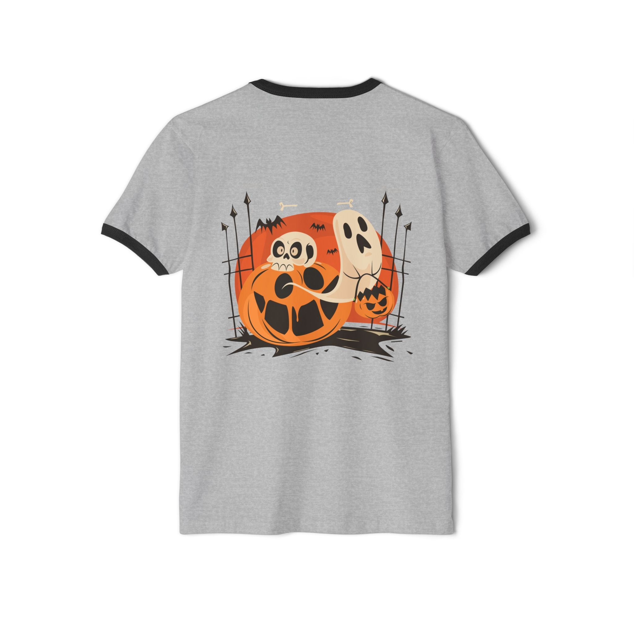 Halloween with Pumpkins | Unisex Cotton Ringer T-Shirt