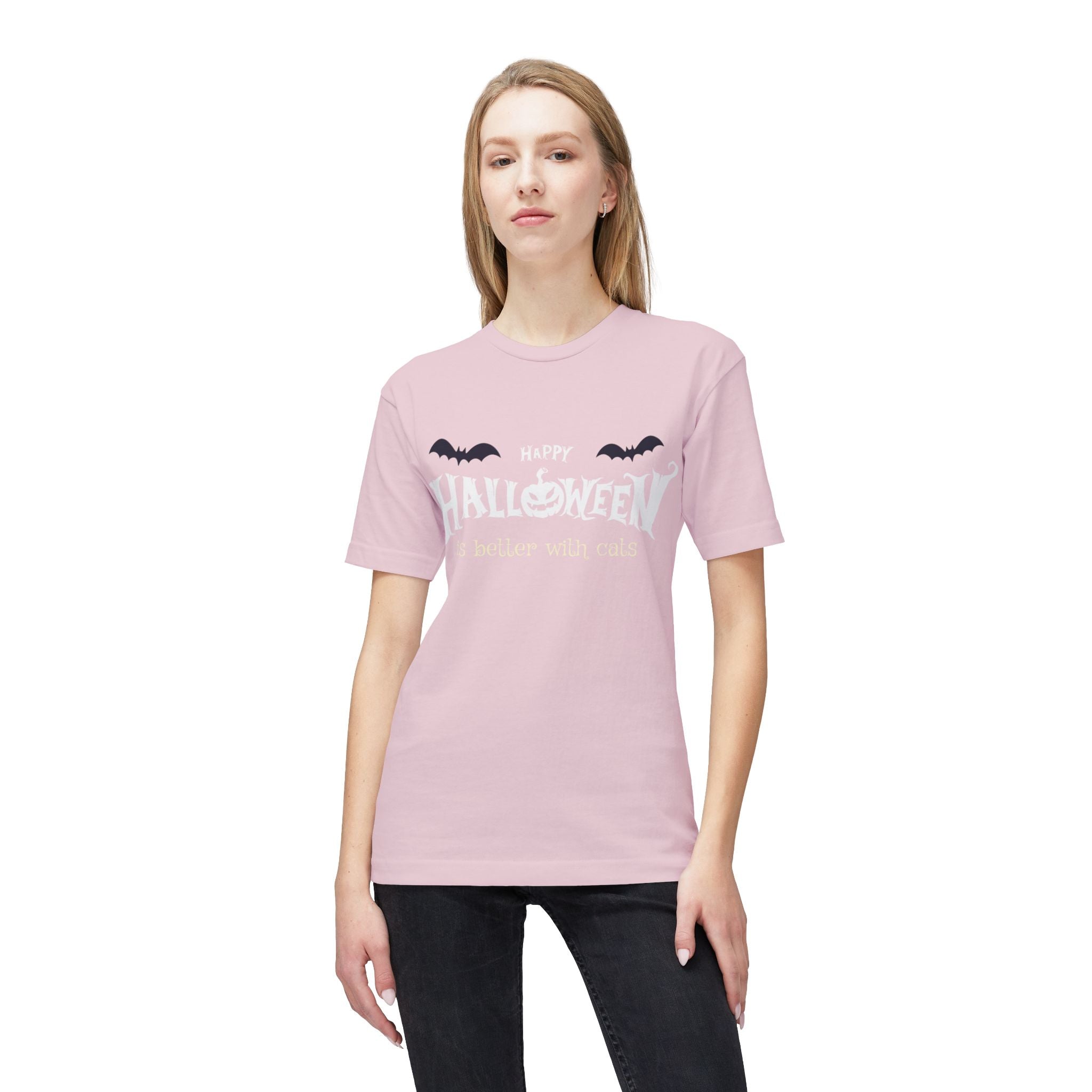 Halloween with Witch's Cats | Unisex Midweight T-shirt, Made in US