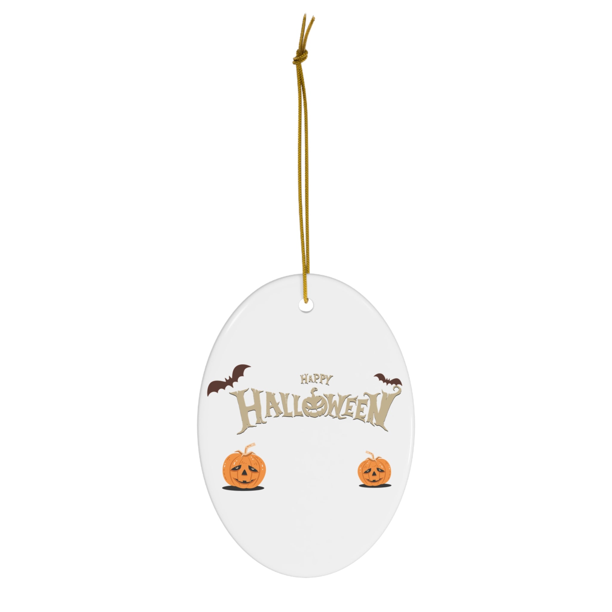 Happy Halloween with Pumpkin | Ceramic Ornament