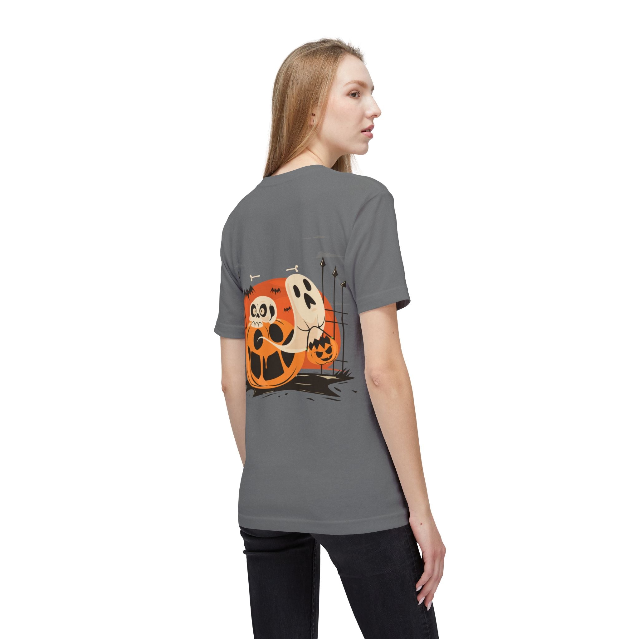 Halloween with Pumpkins | Unisex Midweight T-shirt, Made in US