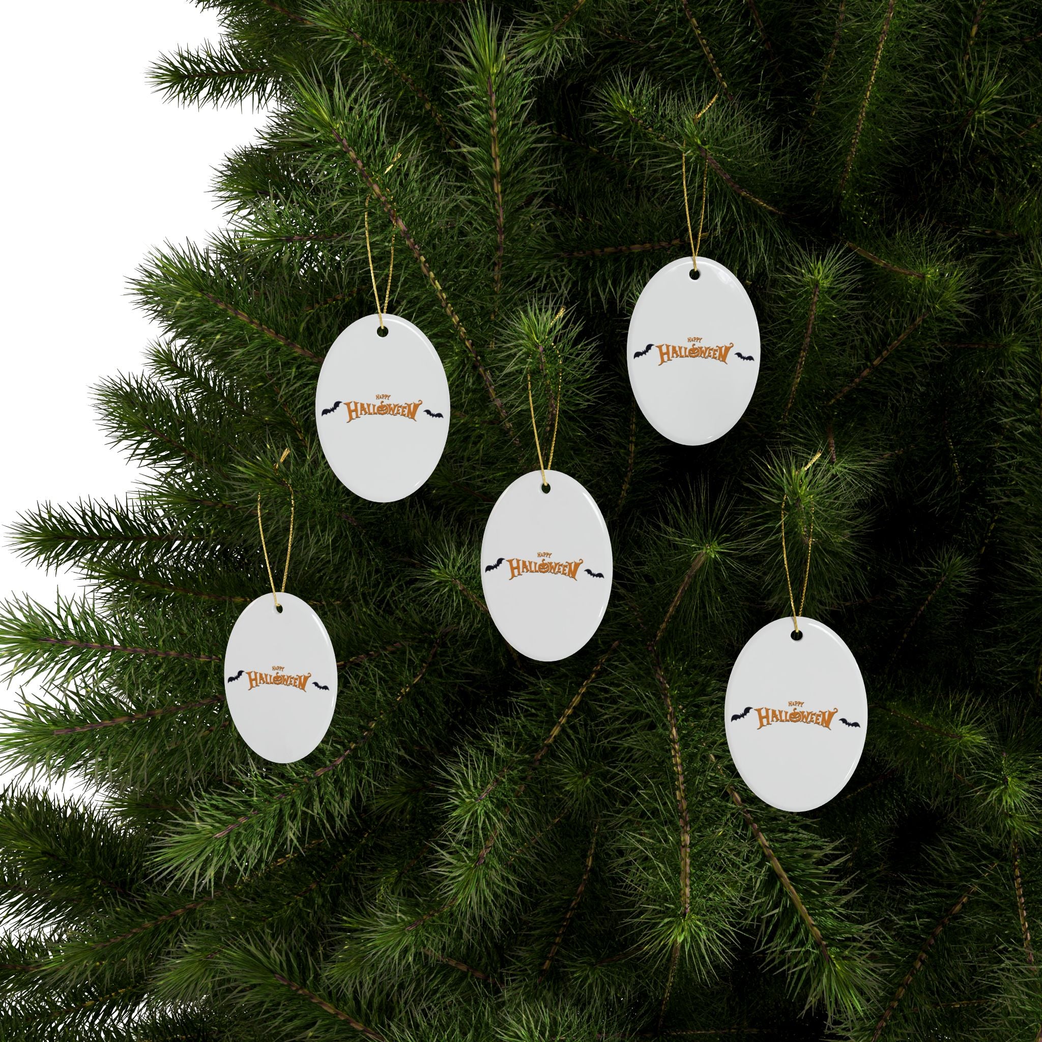 Halloween with Bats | Ceramic Ornaments