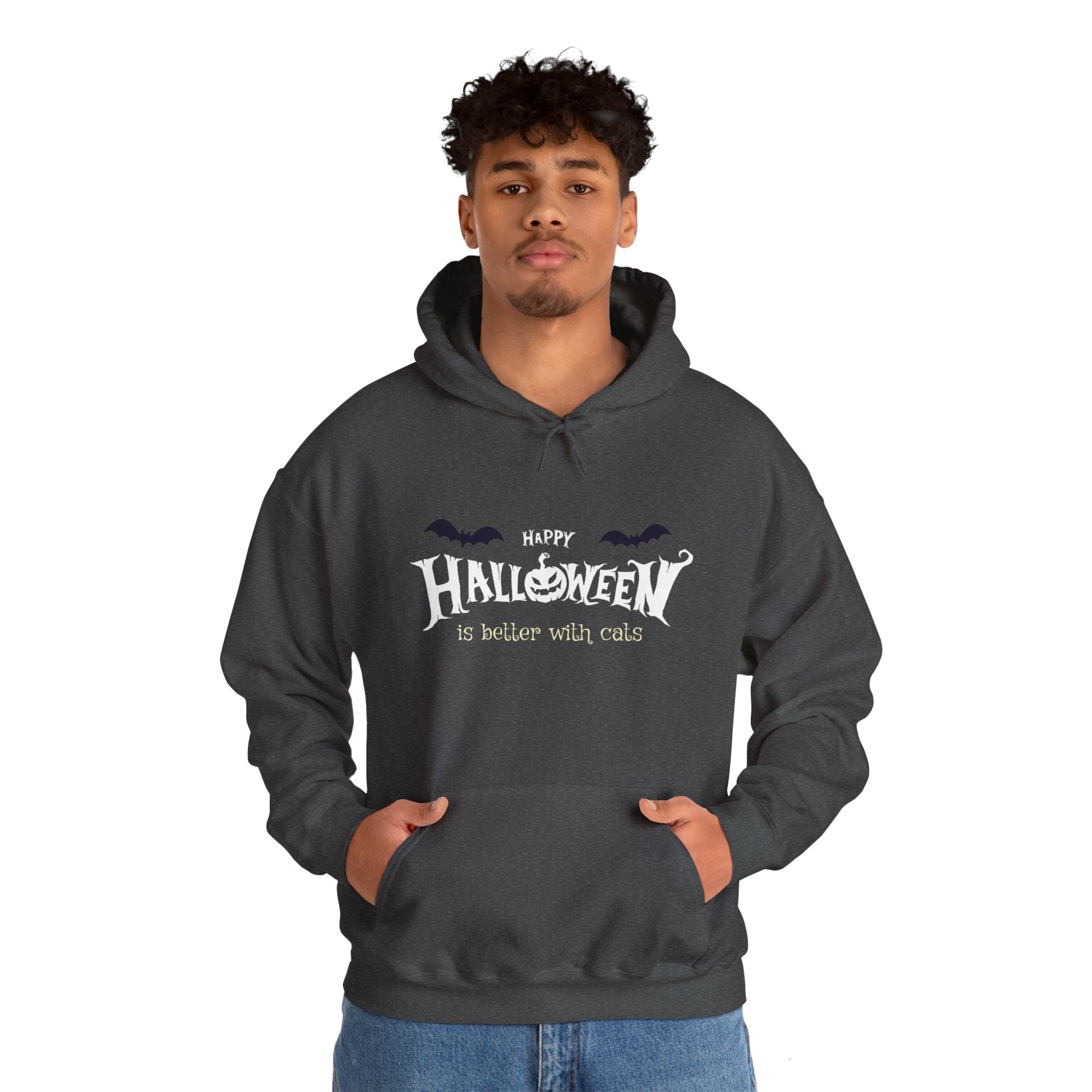 Halloween with Witch's Cats | Unisex Heavy Blend Hooded Sweatshirt