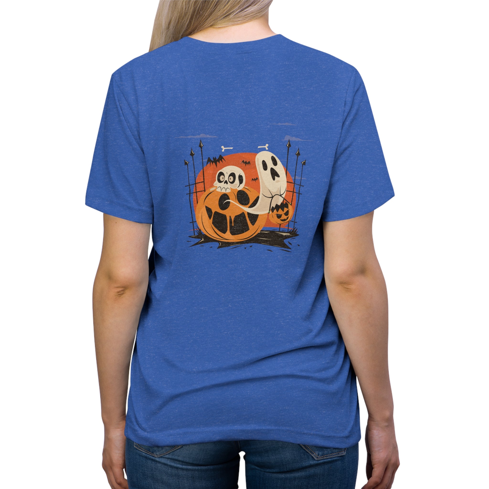 Halloween with Pumpkins | Unisex Triblend Tee