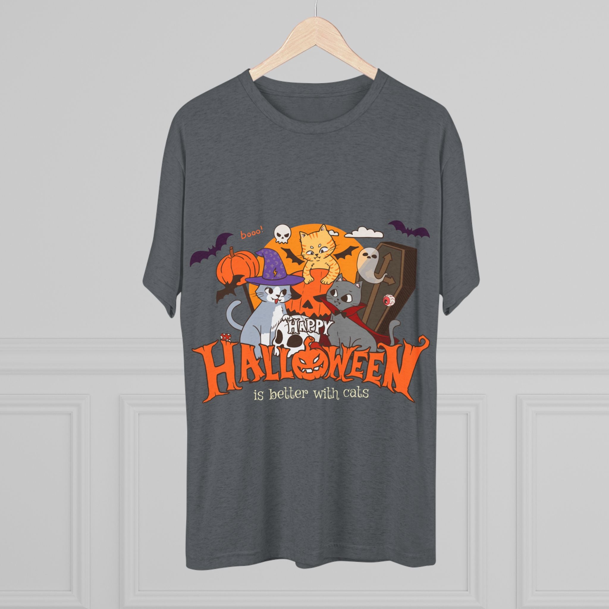 Halloween is Better with Cats | Unisex Tri-Blend Crew Tee