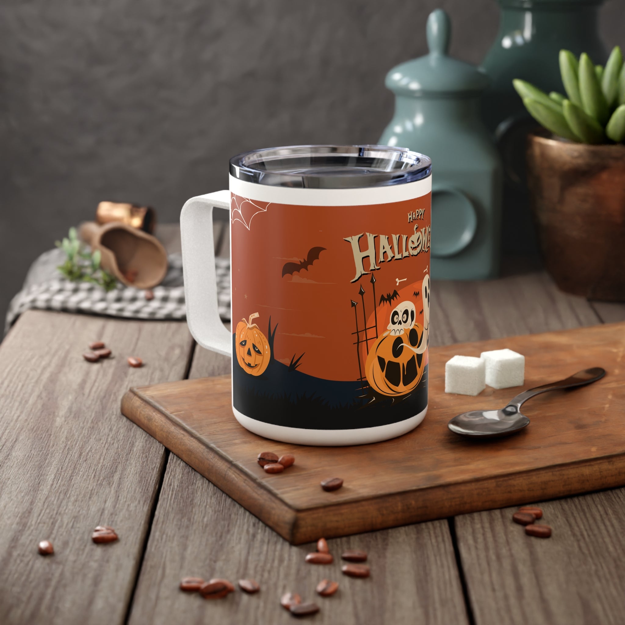 Happy Halloween with Pumpkin | Insulated Coffee Mug