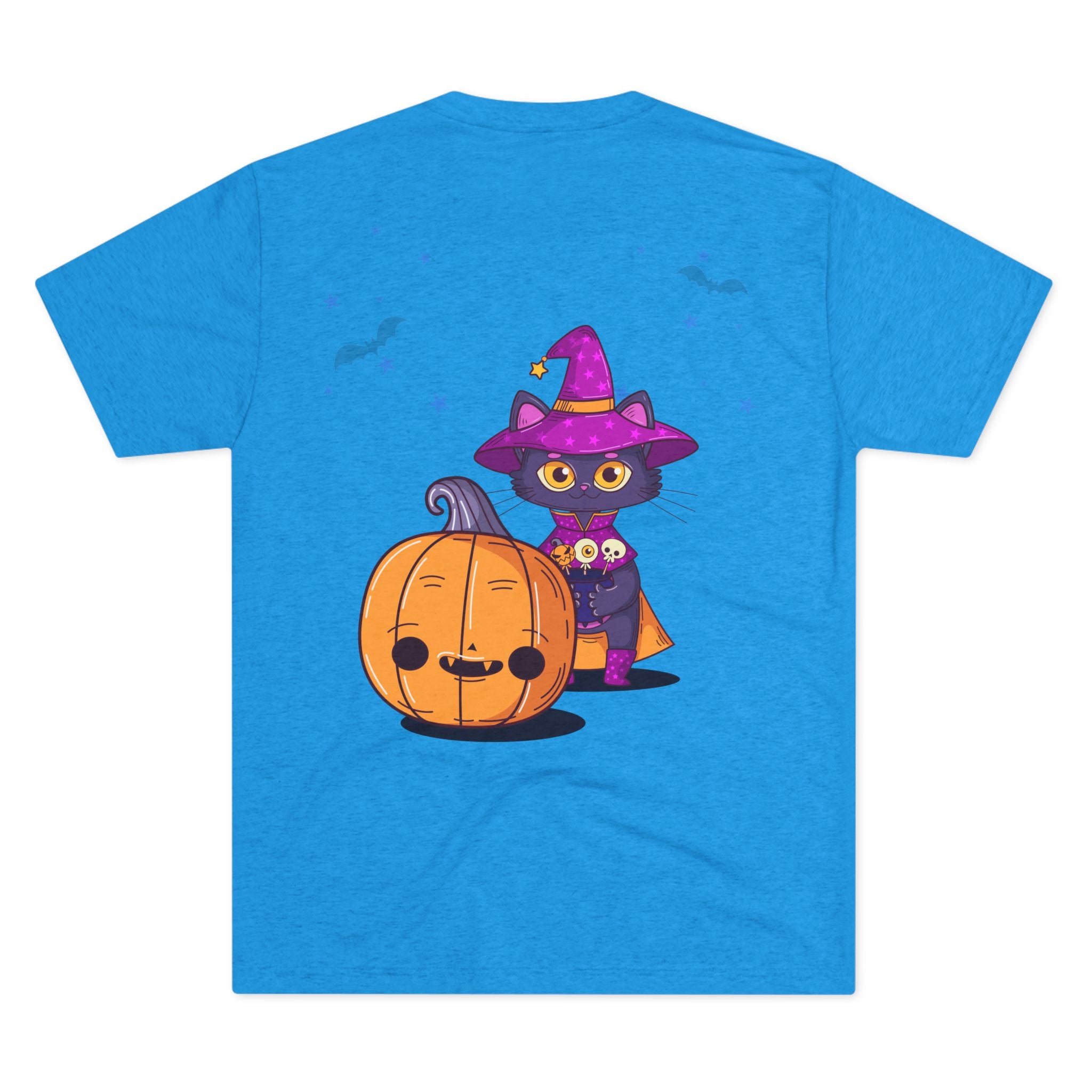 Halloween with Witch's Cats | Unisex Tri-Blend Crew Tee