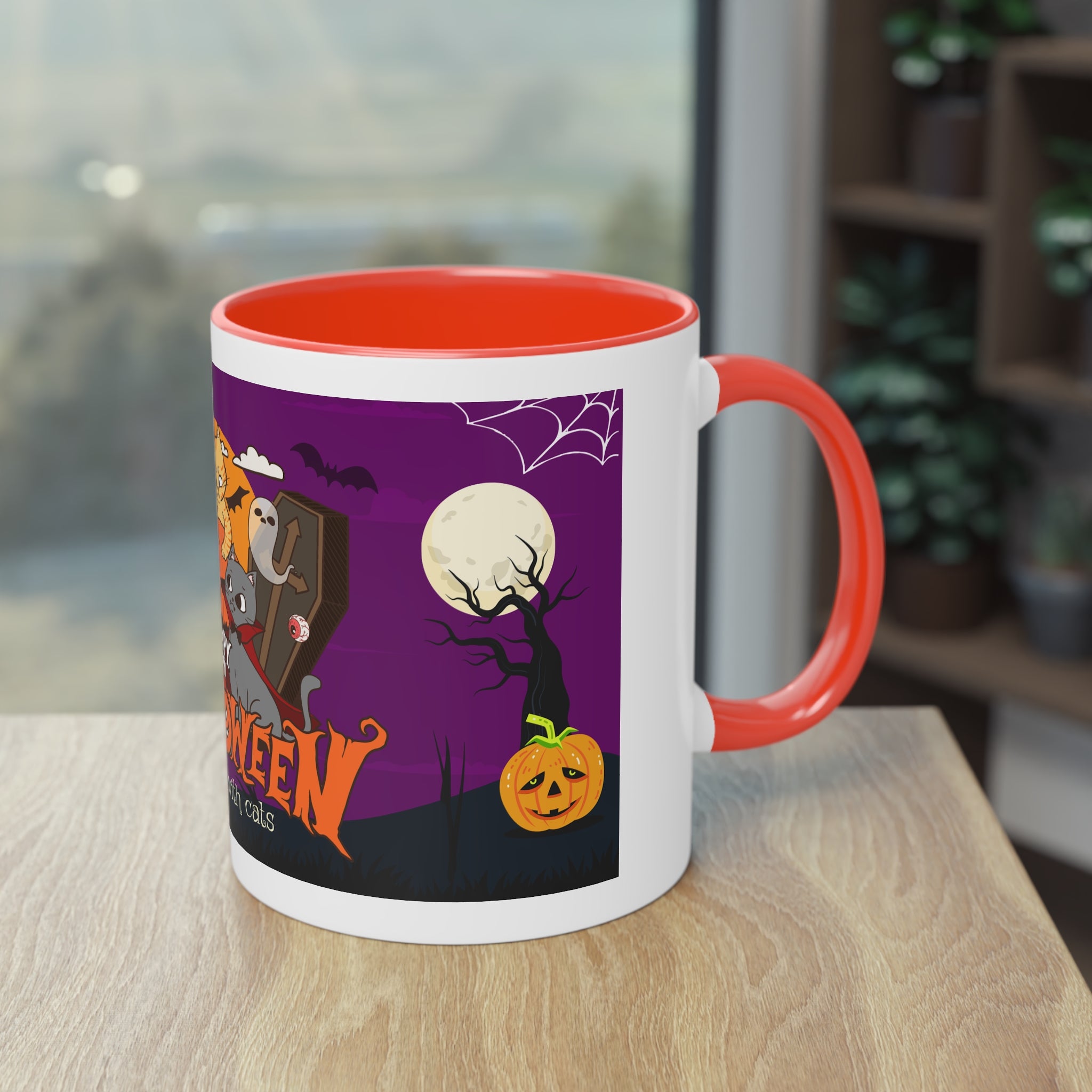 Happy Halloween is Better with Cats | Two-Tone Coffee Mug