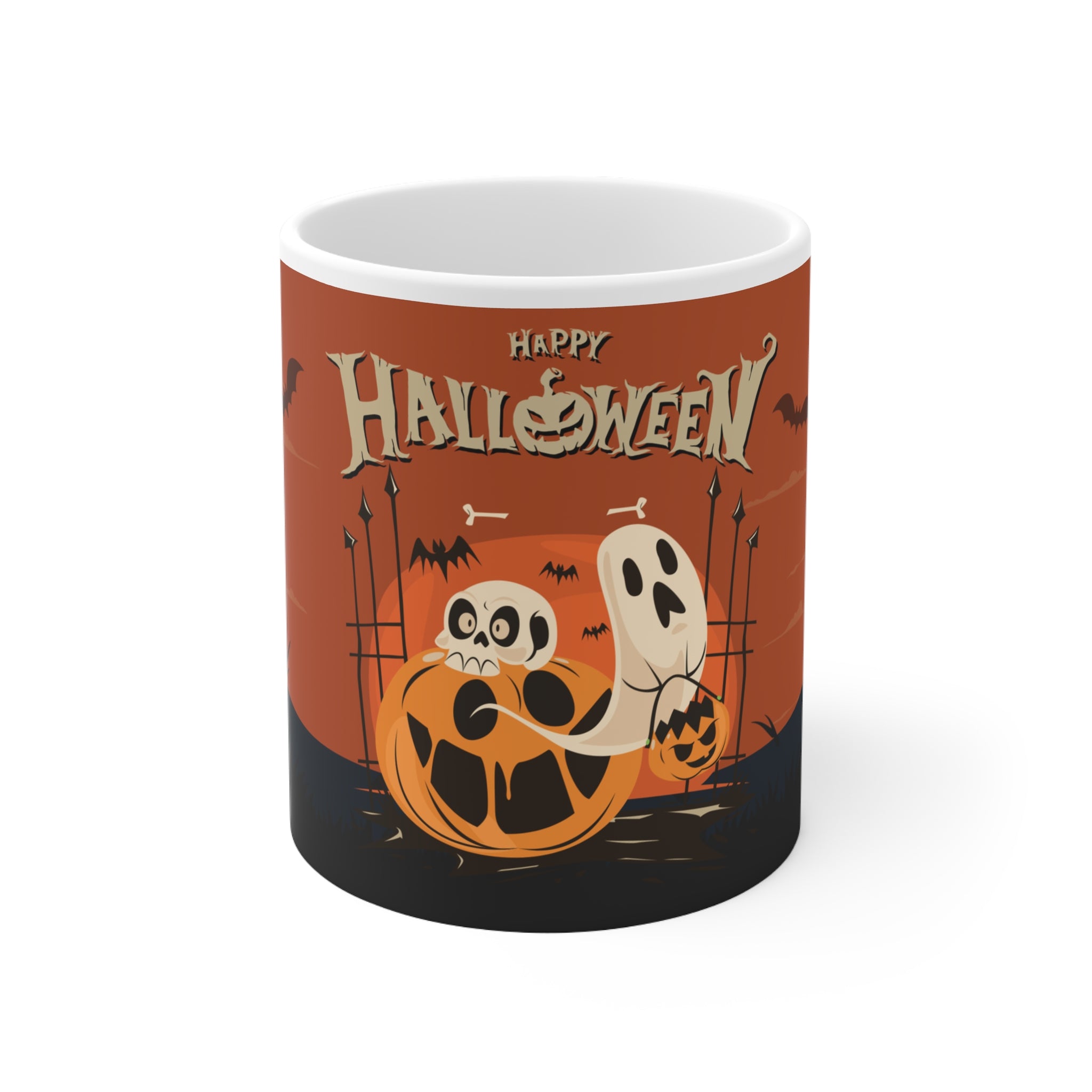 Happy Halloween with Pumpkin | White Ceramic Mug