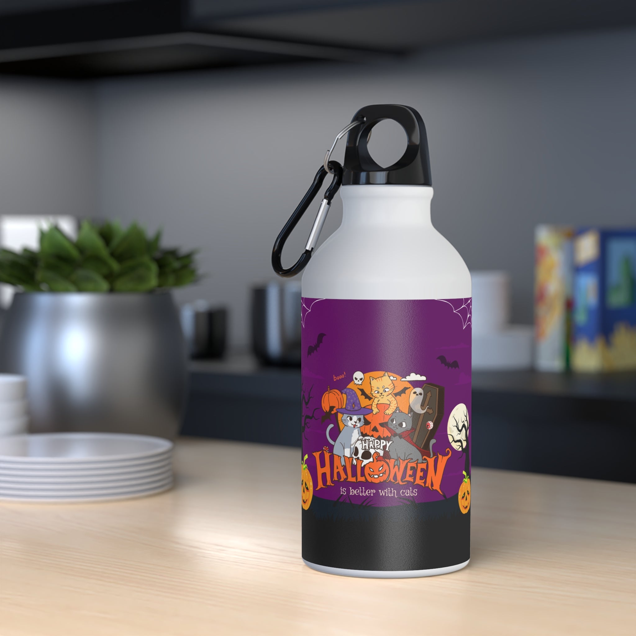 Happy Halloween is Better with Cats | Oregon Sport Bottle