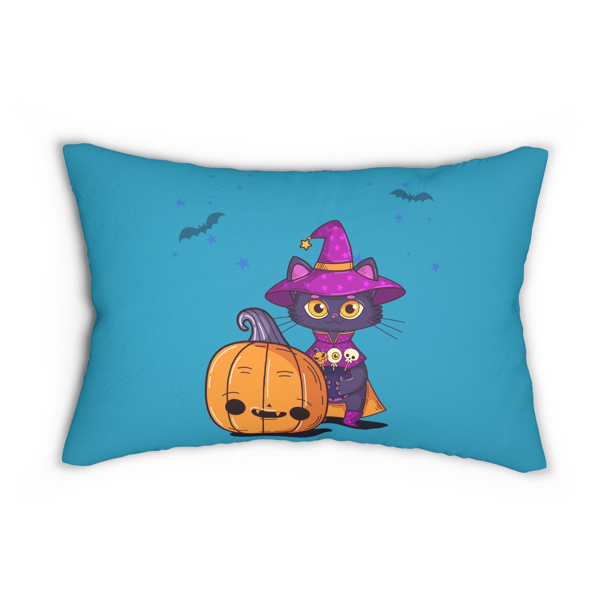 Halloween with Witch's Cats | Spun Polyester Lumbar Pillow