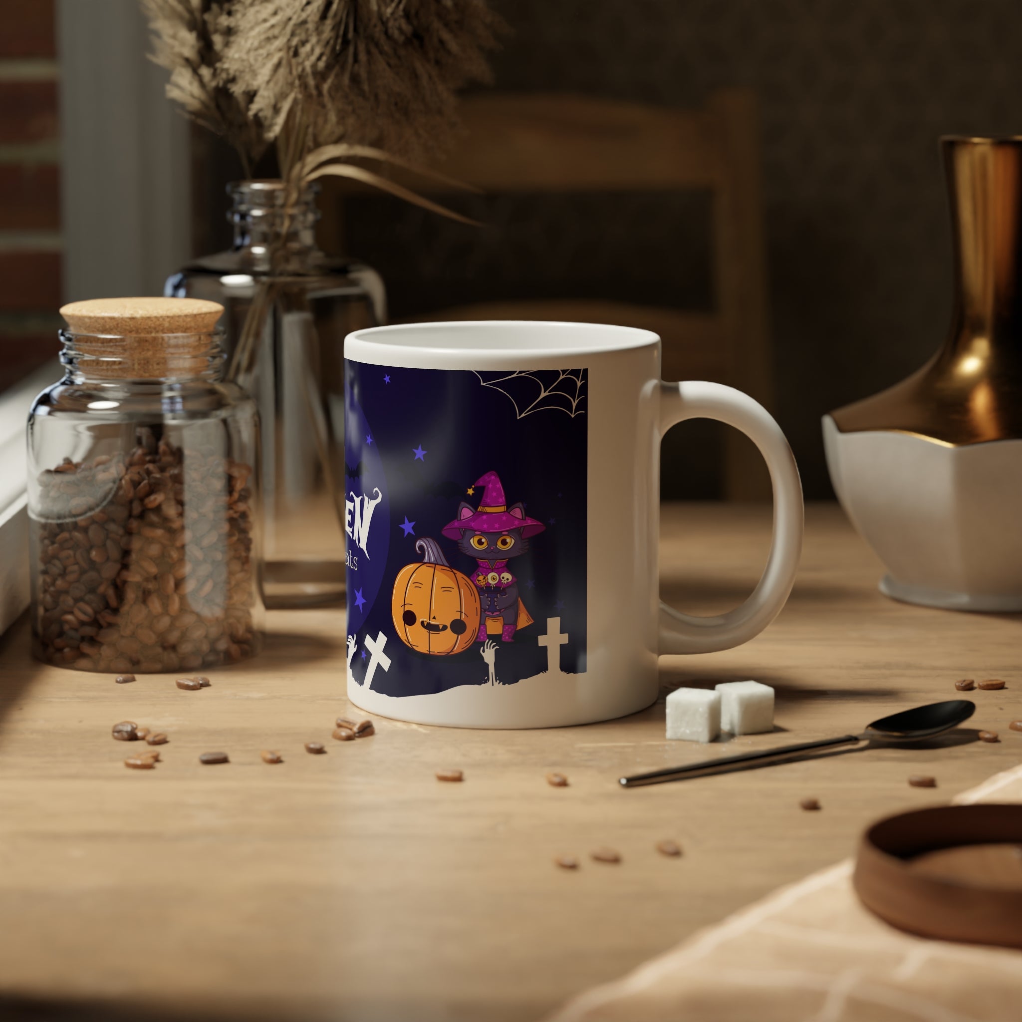 Happy Halloween with Witch's Cats | Jumbo Mug
