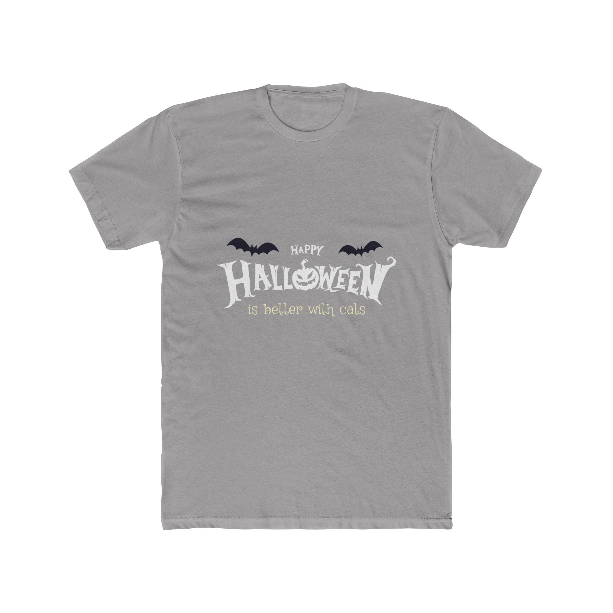 Halloween with Witch's Cats | Unisex Cotton Crew Tee