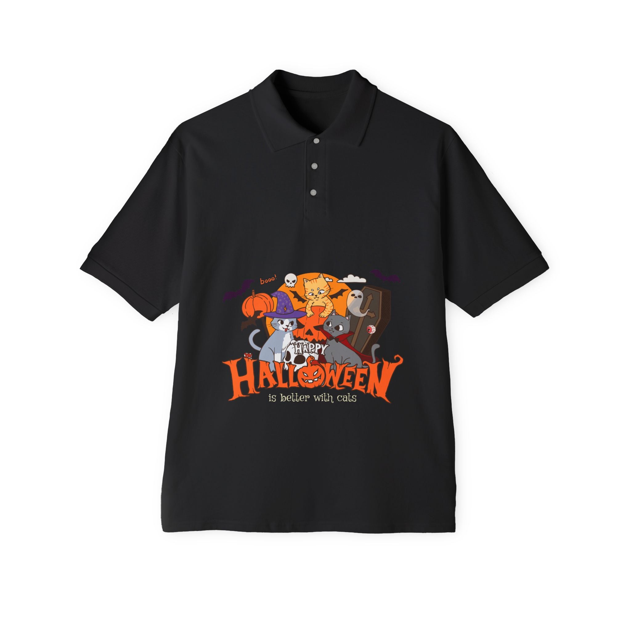 Halloween is Better with Cats | Men's Piqué Polo