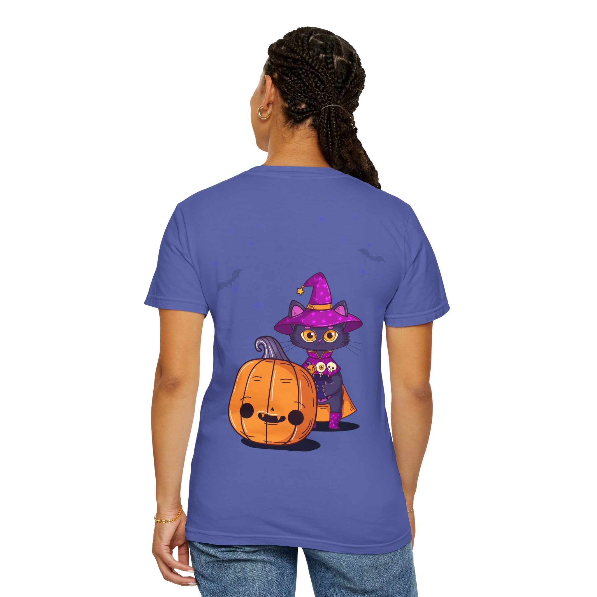 Halloween with Witch's Cats | Unisex Garment-Dyed T-shirt