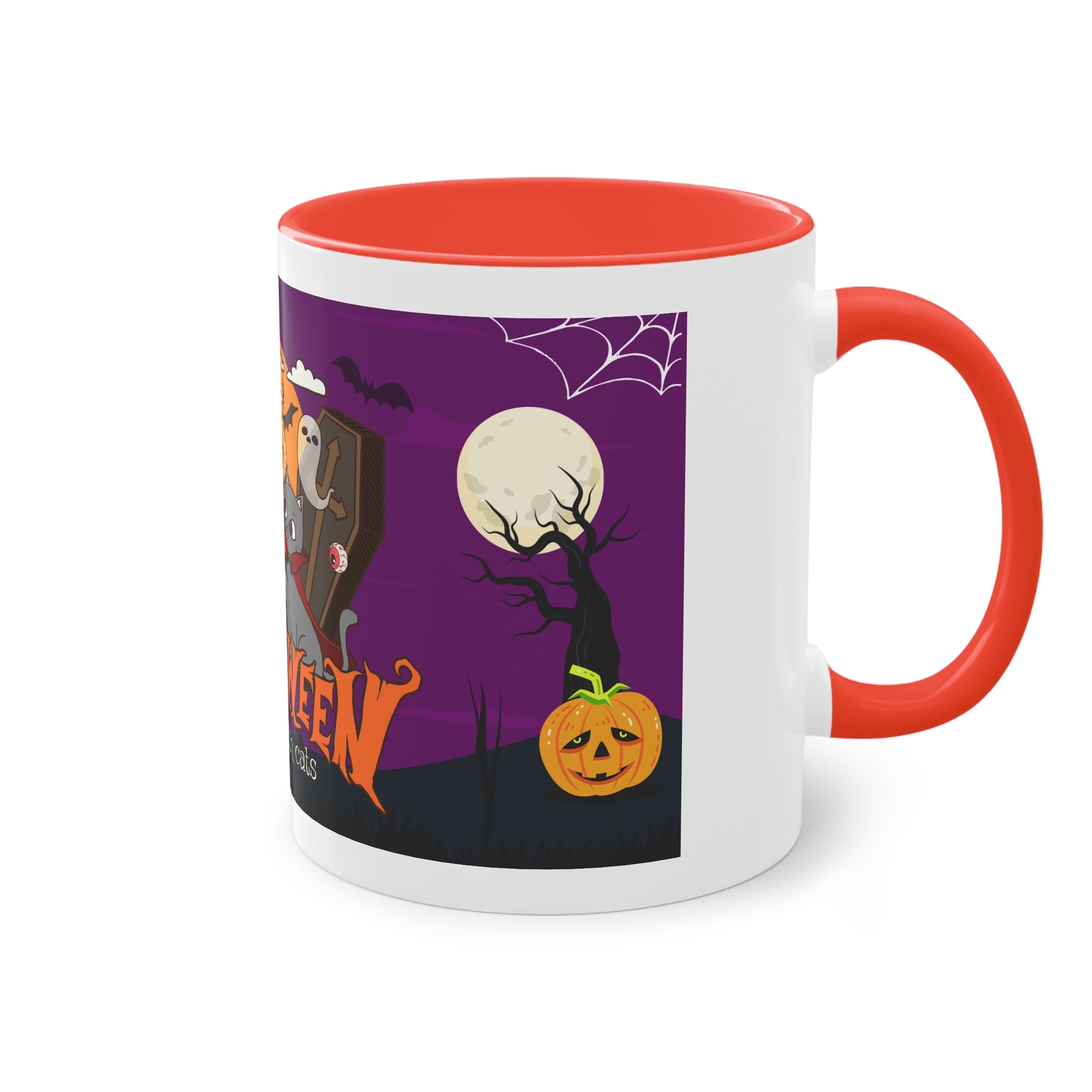 Happy Halloween is Better with Cats | Two-Tone Coffee Mug