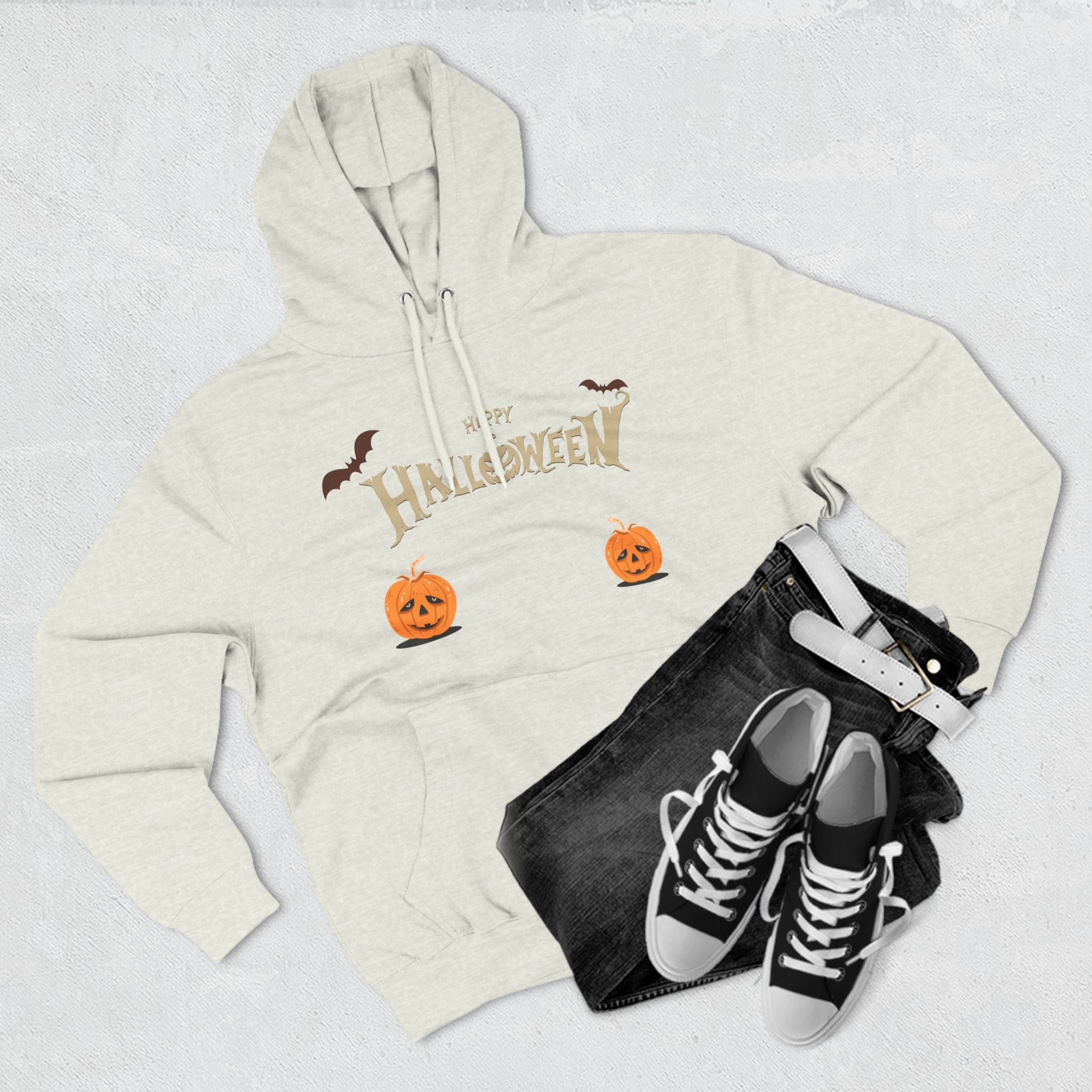 Halloween with Pumpkins | Three-Panel Fleece Hoodie