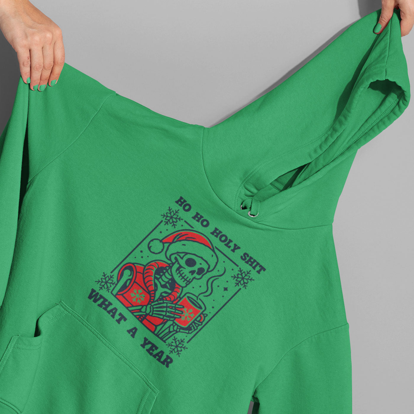 Ho Ho Holy Shit What a Year | Humorous Skeleton Christmas | Unisex Hoodie