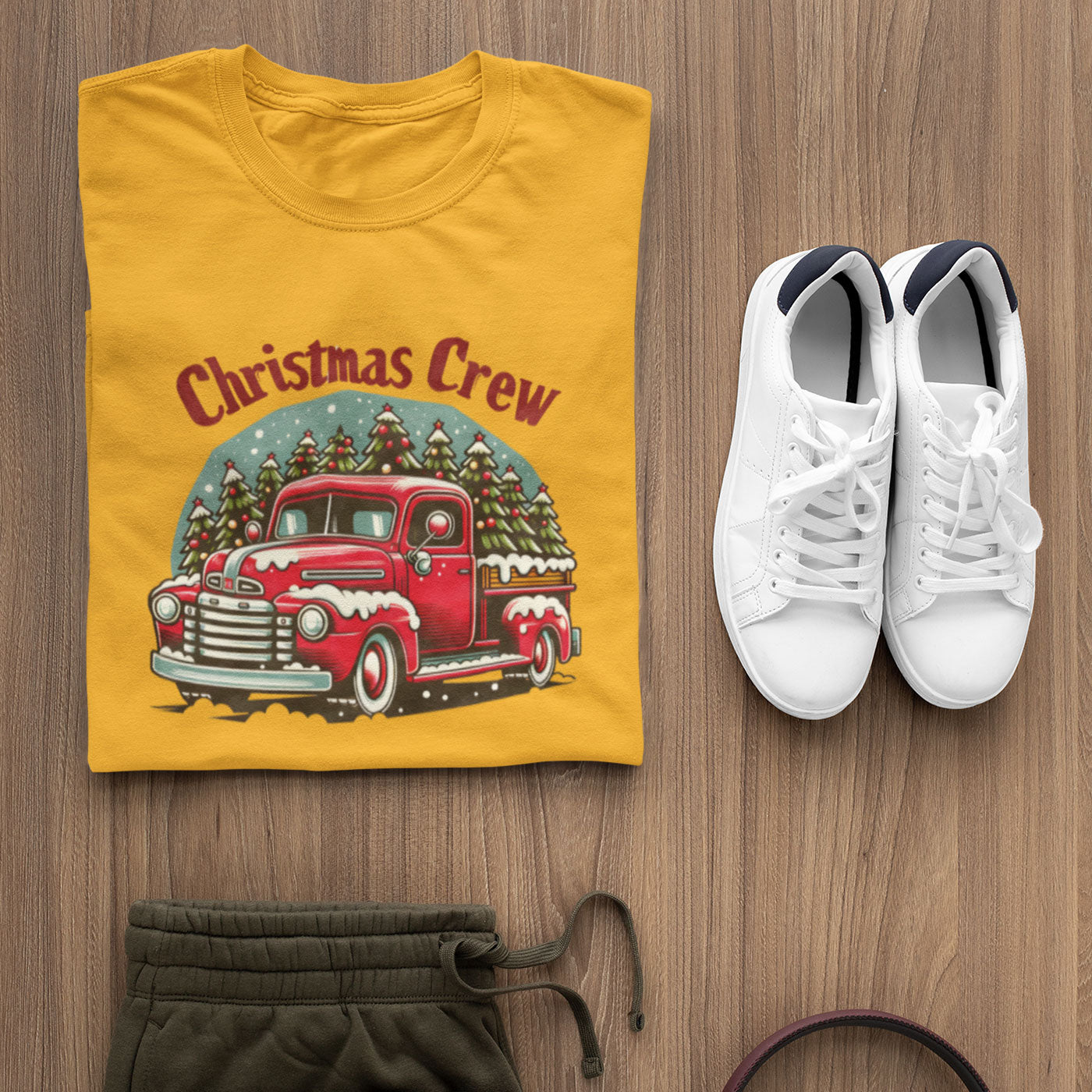 Christmas Crew | Classic Red Truck with Christmas Trees |  Unisex Long Sleeve
