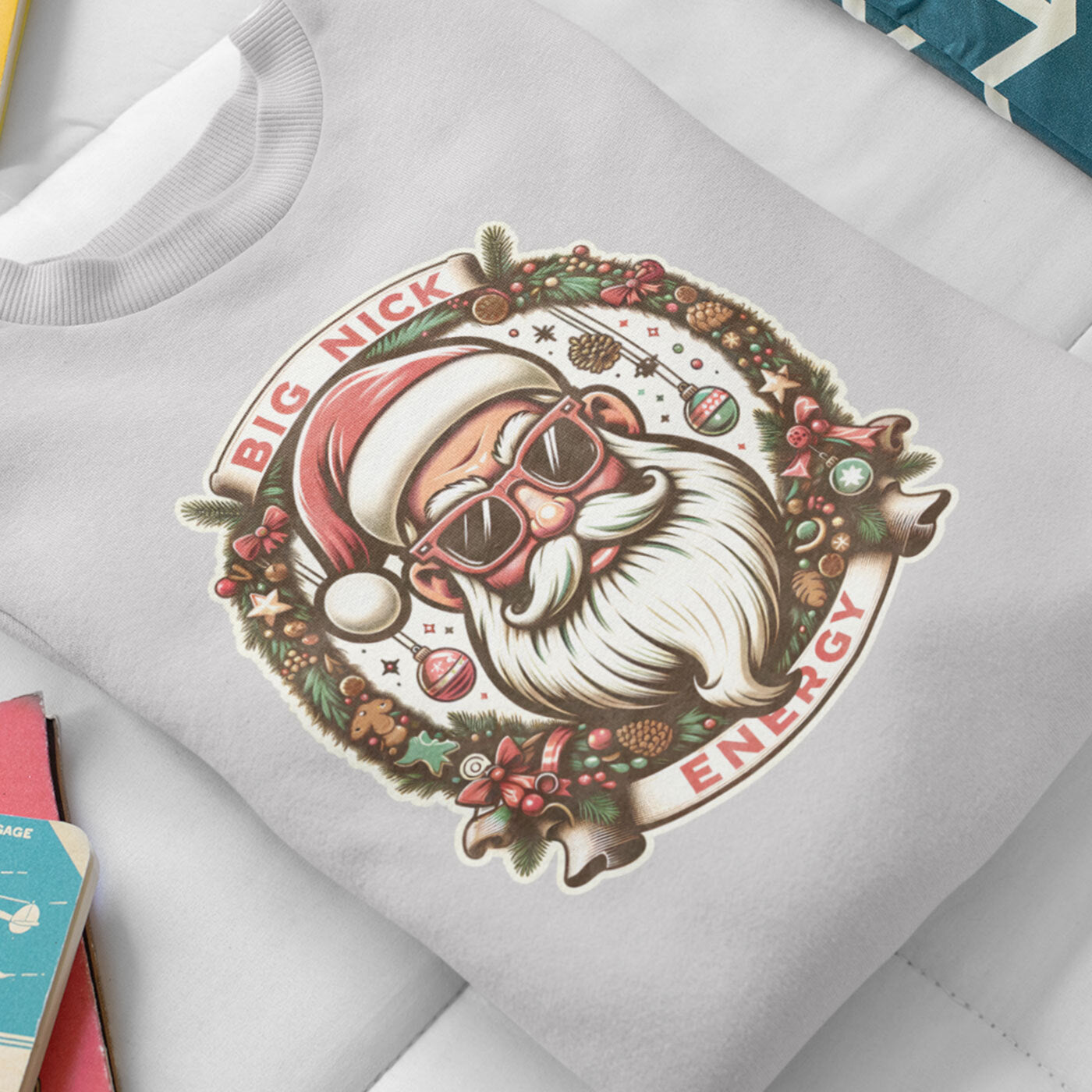 Big Nick Energy | Cool Santa Claus Christmas | Unisex Crewneck Sweatshirts