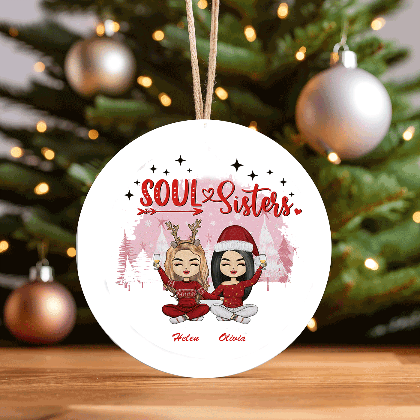 Soul Sisters Christmas | Celebrate Friendship in Style! | Ceramic Ornament