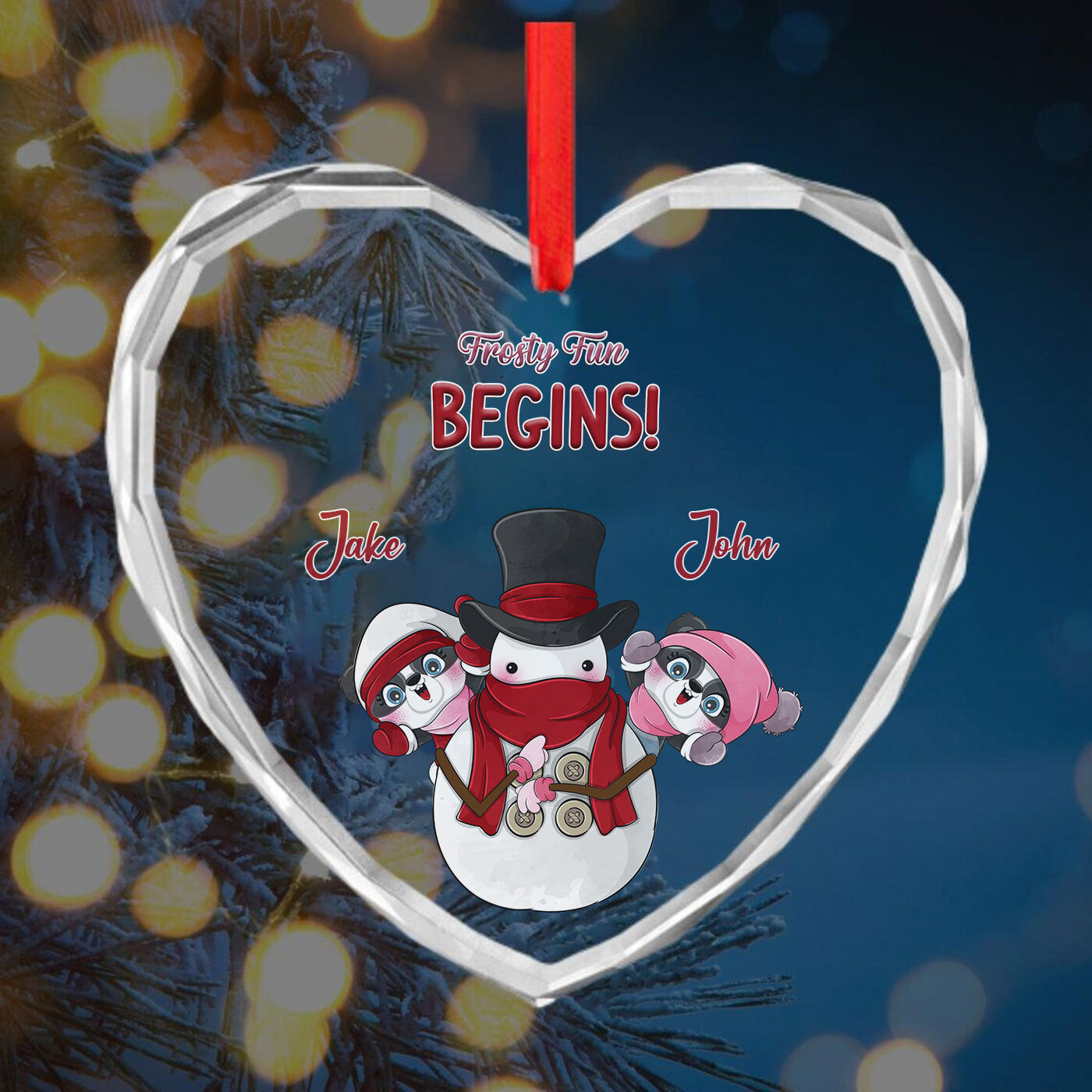 Christmas Frosty Fun Begins | Glass Ornament