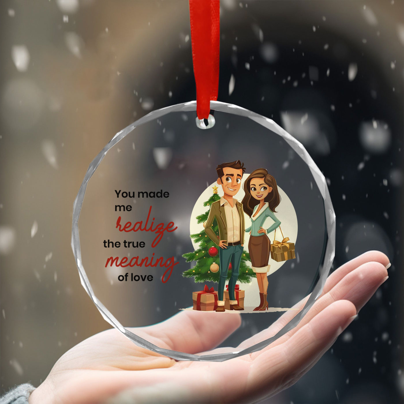 Christmas Couple | Celebrate the Joy of the Holidays | Glass Ornament