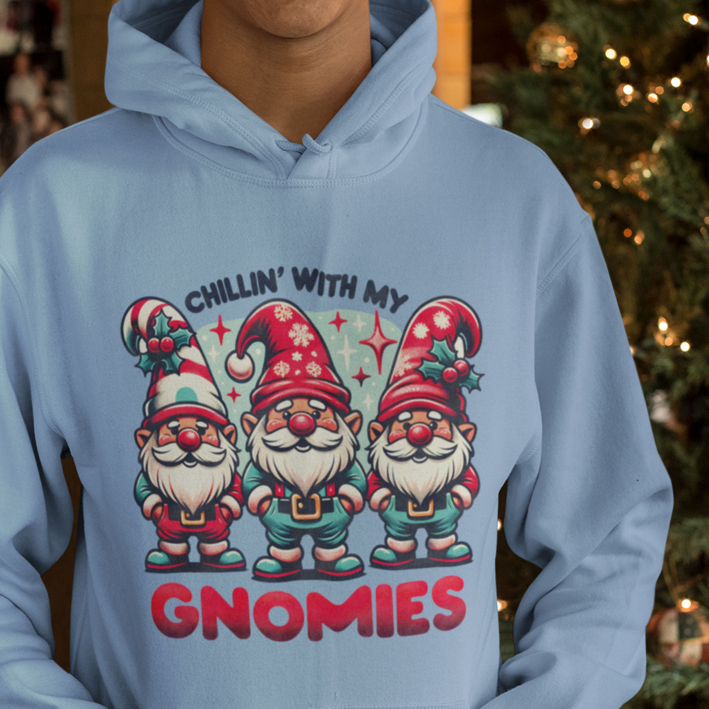 "Chillin' With My Gnomies | Fun Christmas Gnome | Unisex Hoodie