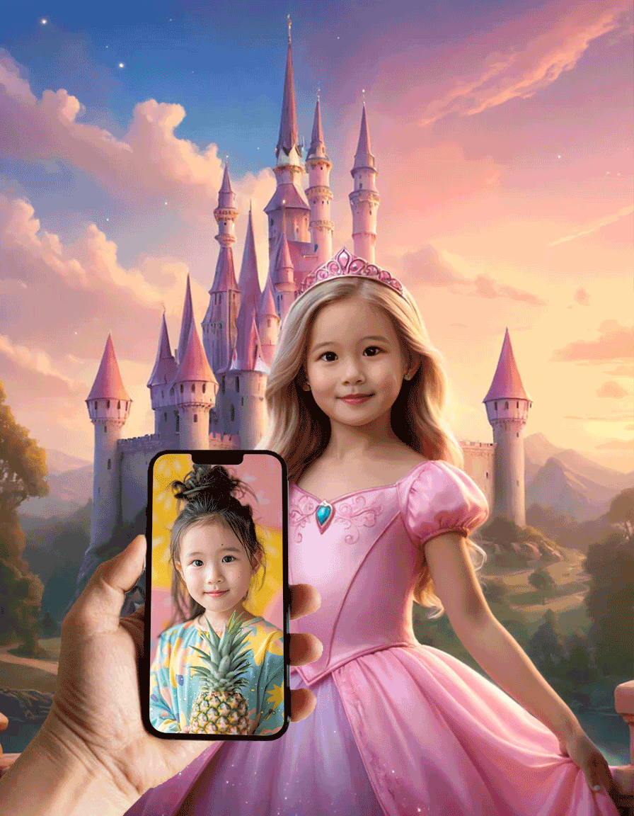 Personalized Princess Portrait Pink