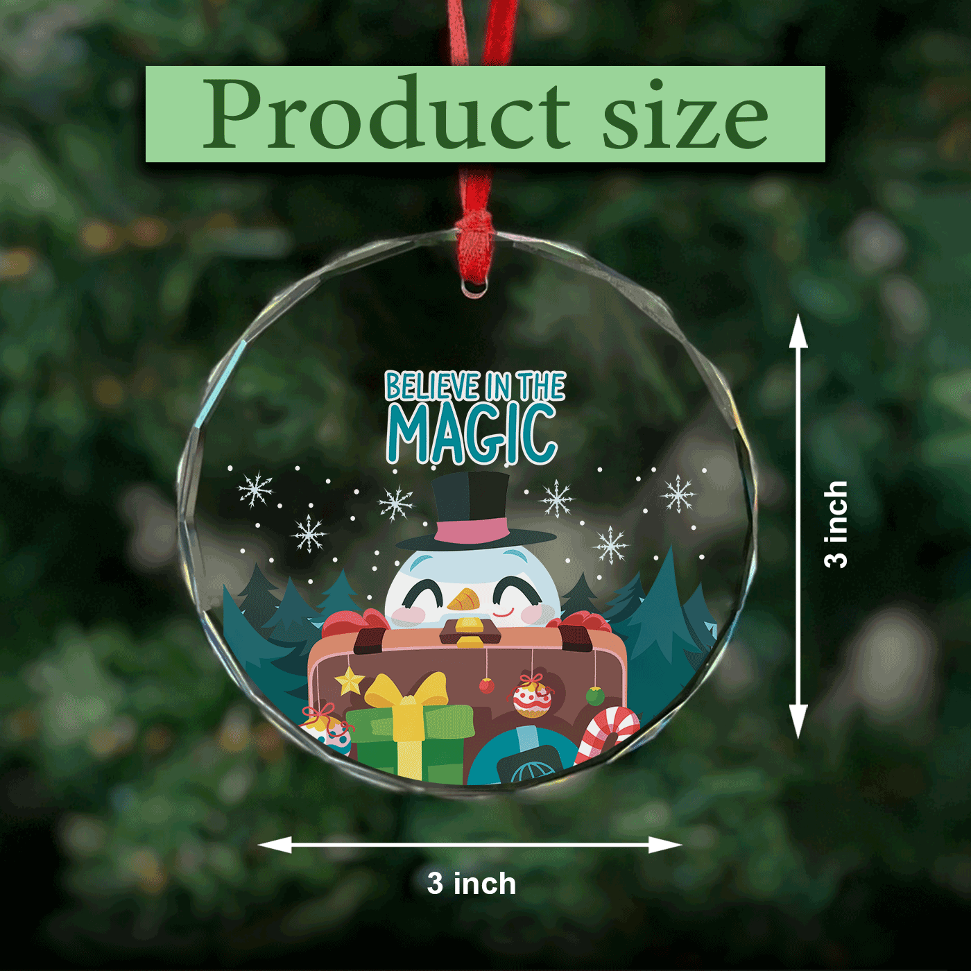 Believe in the Magic Christmas | Embrace the Joy of the Season | Glass Ornament