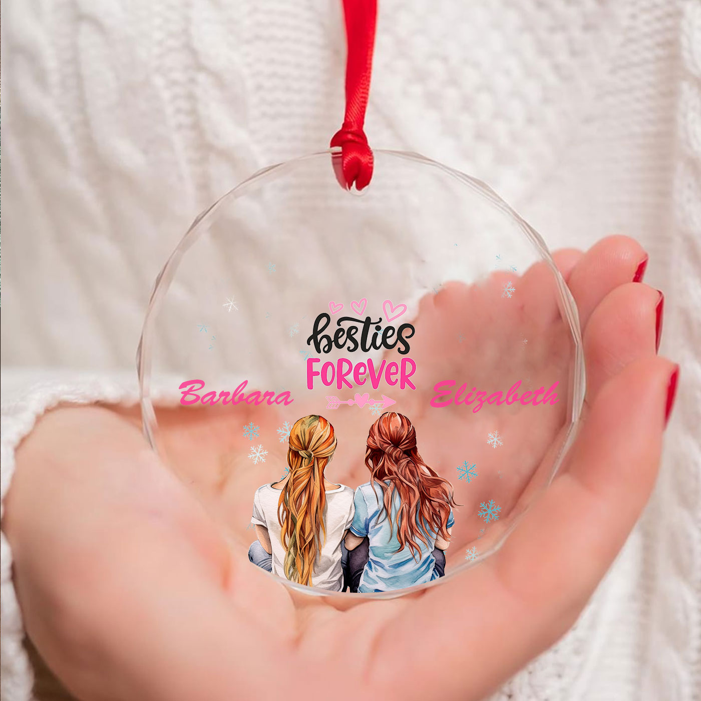 Besties Forever | Celebrate Friendship this Christmas Season | Glass Ornament