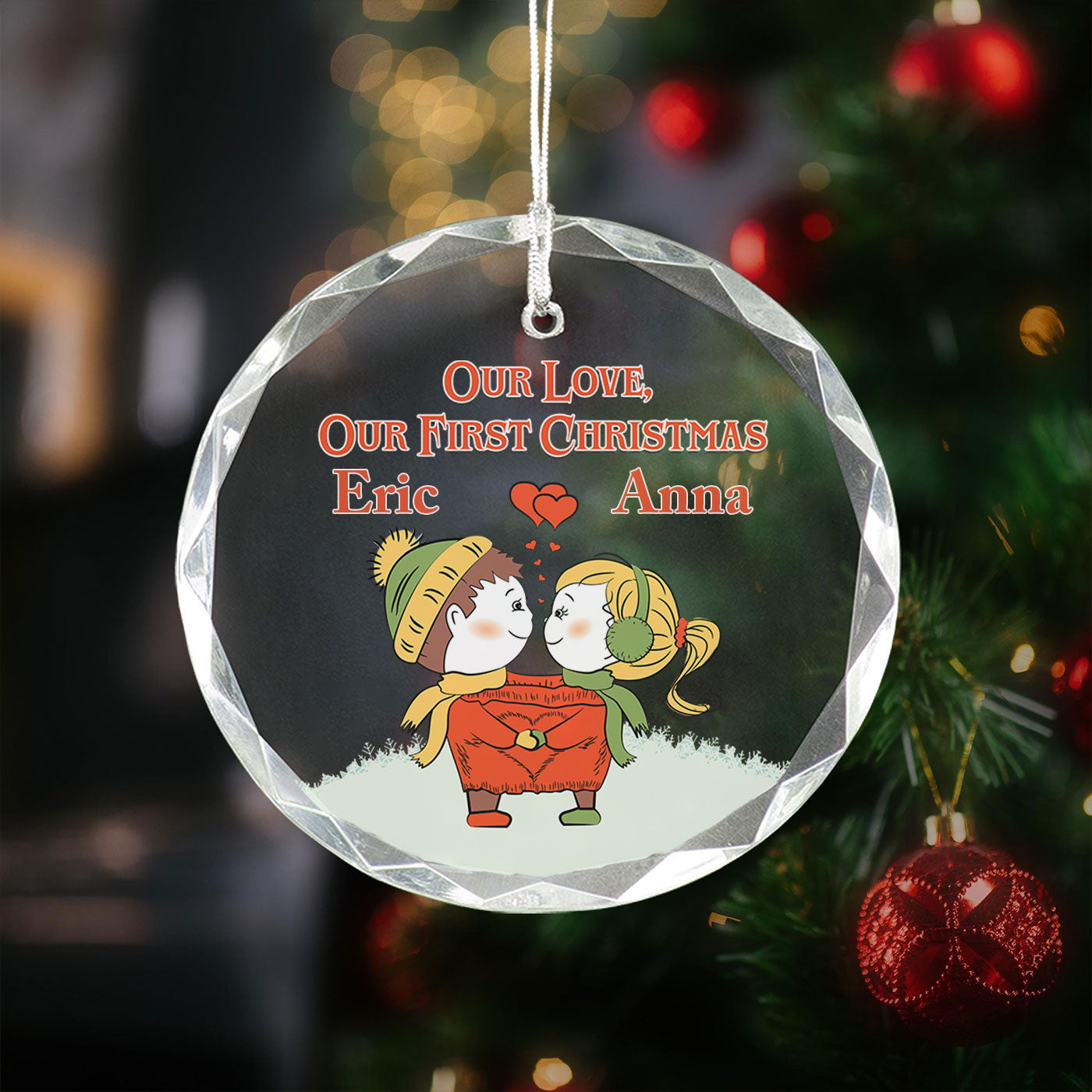 Our Love, Our First Christmas | Celebrate a Special Beginning | Glass Ornament