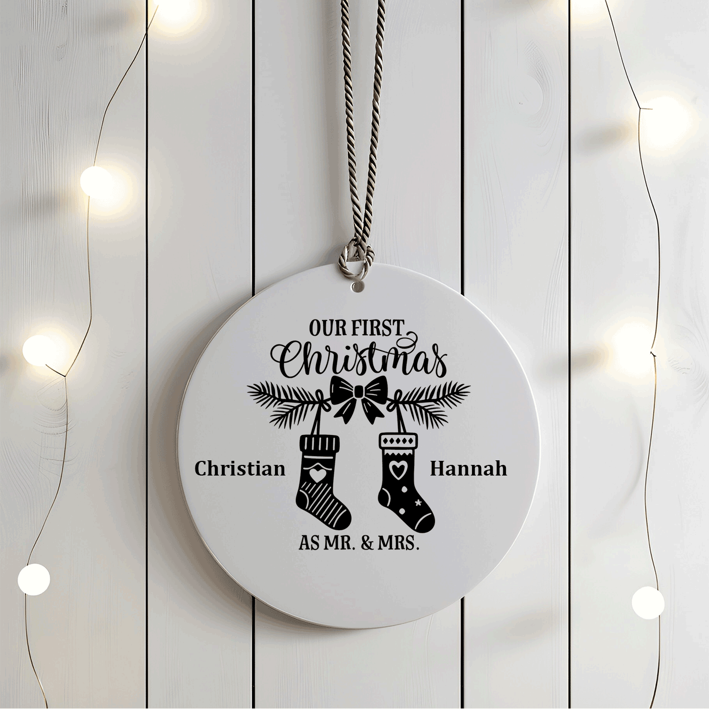 Our First Christmas as Mr. & Mrs. | Newlywed Keepsake | Ceramic Ornament