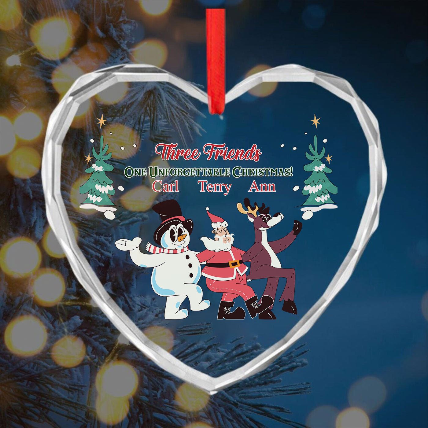 Three Friends | One Unforgettable Christmas Festive | Glass Ornament
