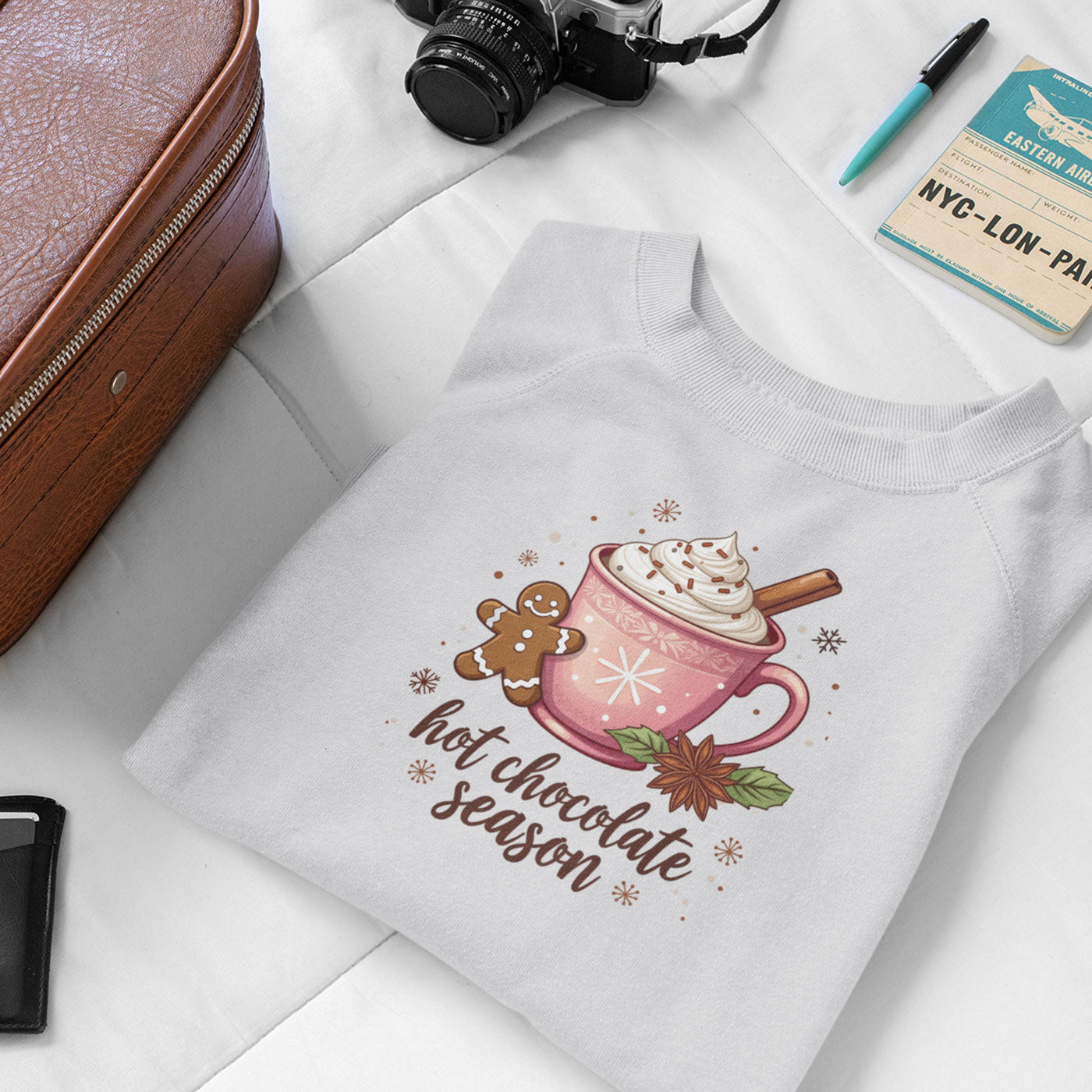 Hot Chocolate Season | Cozy Holiday Drink | Christmas | Unisex Crewneck Sweatshirts